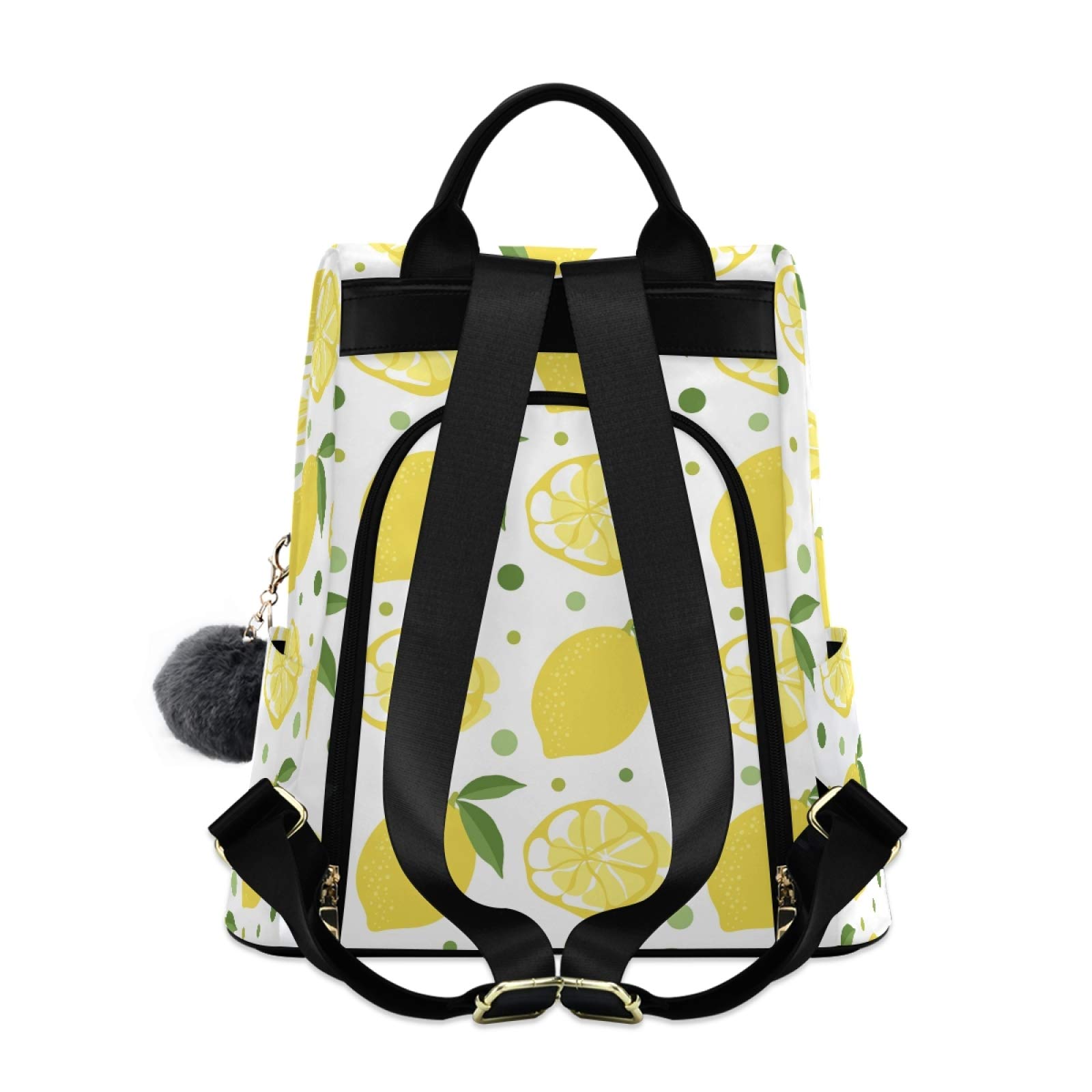 ALAZA Women's Anti-Theft Fashion Backpack - Summer Lemon Fruit Green Polka Dot Shoulder Bag for Travel, Work & College | Trendy Crossbody Purse