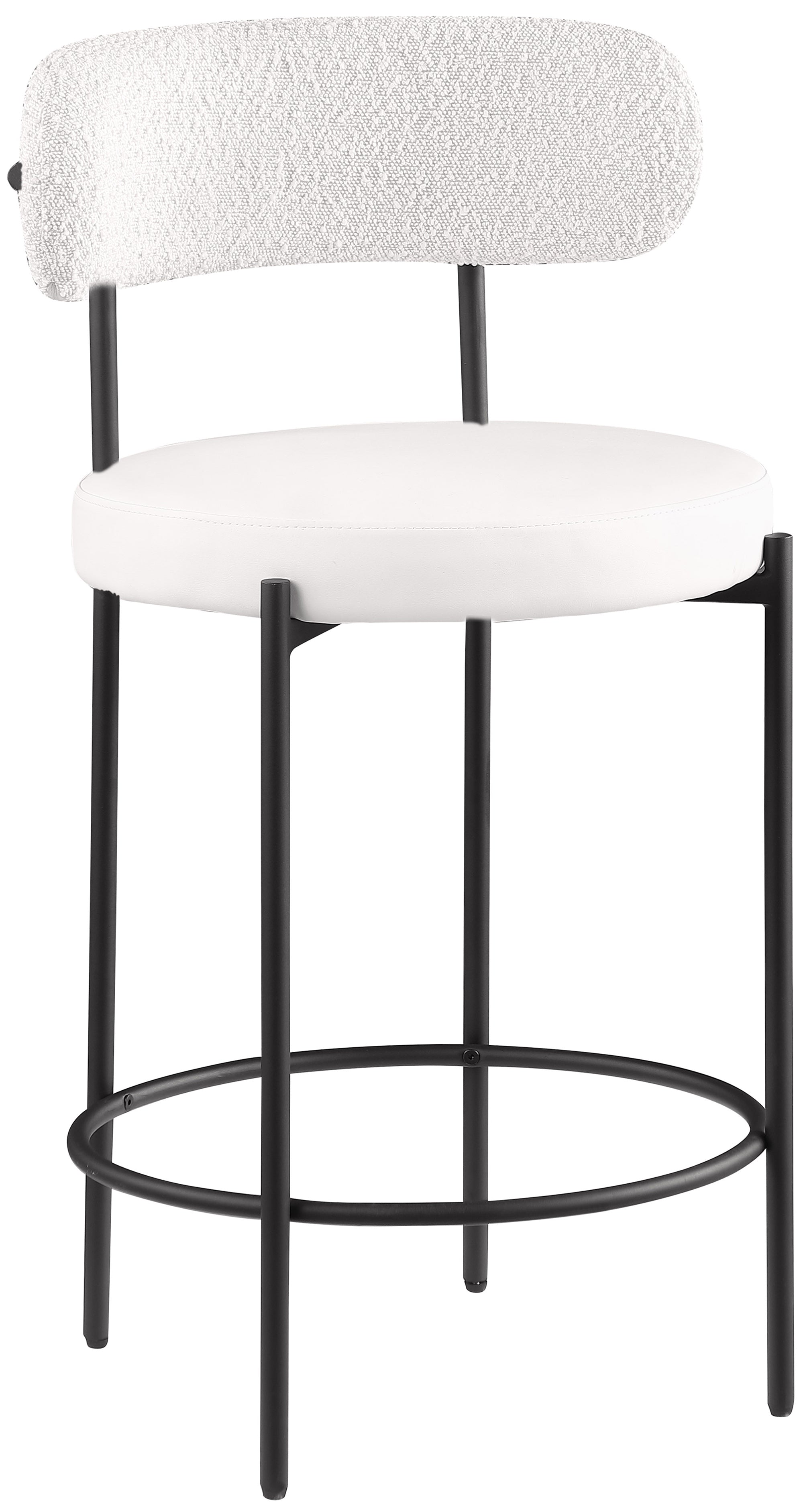 Vegan Leather Seat Stool - Modern PU Leather Footrest Ottoman with Non-Slip Bottom, Perfect for Living Room, Bedroom, Office & Nursery - Lightweight & Space-Saving Stool for Extra Seating or Footrest