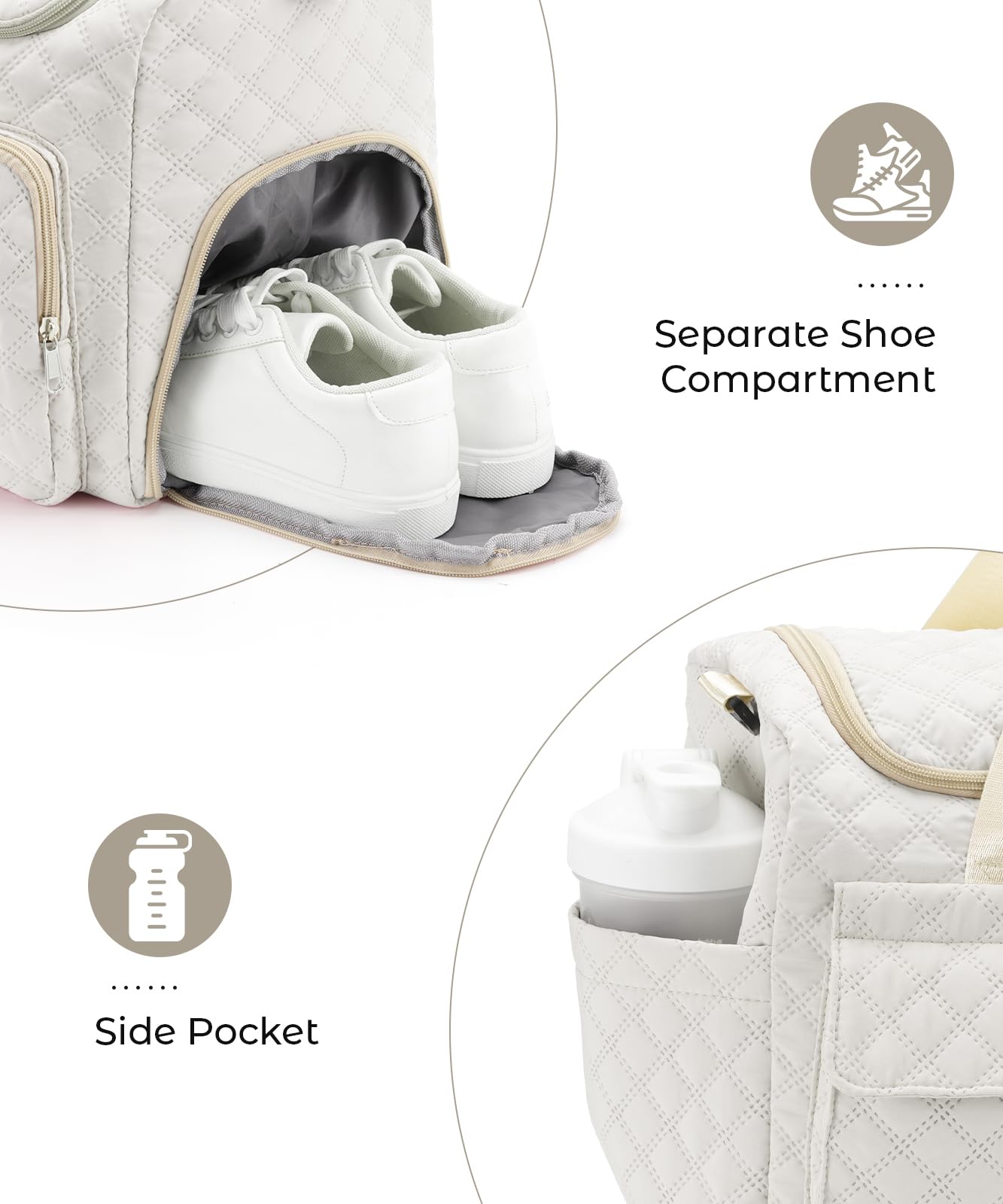 **Women's Small Gym Bag with Shoe Compartment - Lightweight Travel Duffle Bag for Workouts, Weekend Trips & Overnight Stays - Perfect for Gym, Travel, Labor & Delivery Hospital Bags**