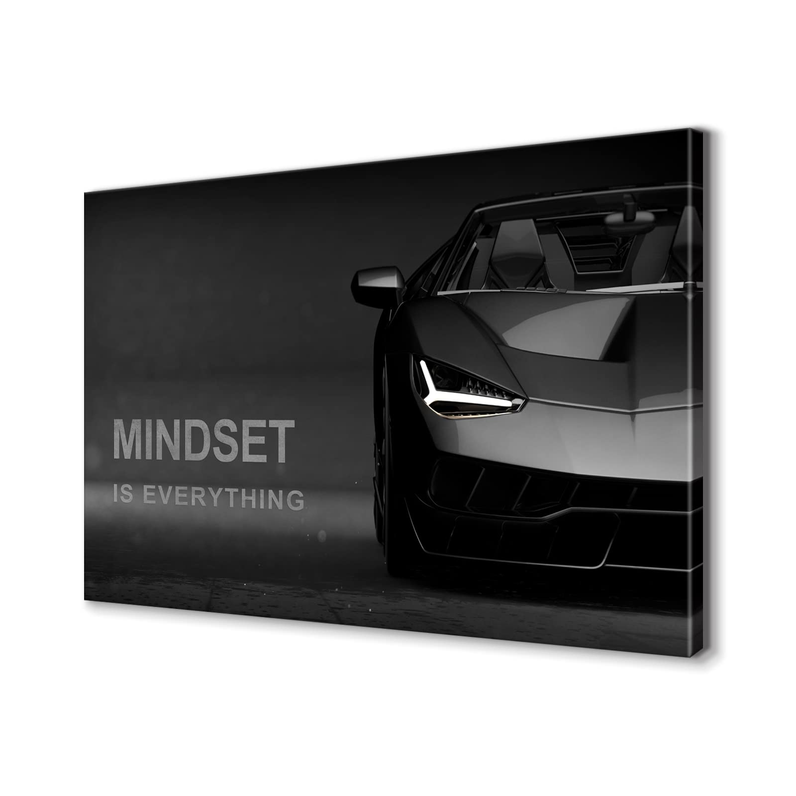 Motivational Lamborghini Canvas Wall Art - Entrepreneur Mindset Poster Print (12x18 Inches) for Office & Bedroom Decor - Inspirational Wall Decor for Home, Workspace & Business Motivation