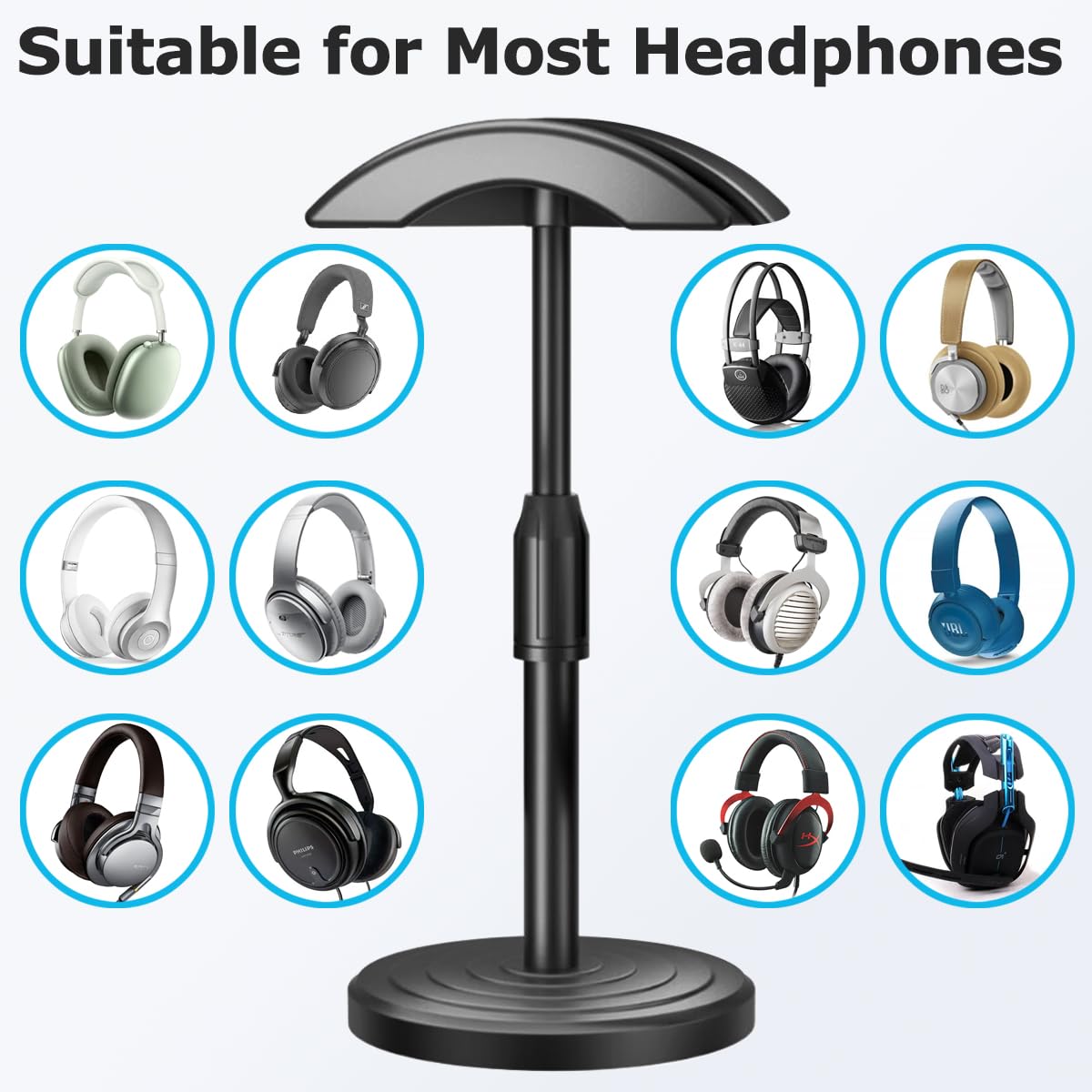 Premium Universal Headphone Stand - Durable Desk Hanger Holder & Organizer for Gaming Headsets, Headphones Storage Mount with Space-Saving Design | Perfect for Office, Gaming Setup & Home Workspace