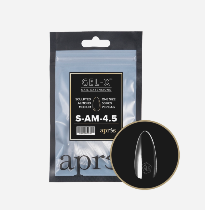 Apres Gel X Refill Tips 2.0 (50pcs) - Sculpted Medium Almond Nail Extensions for Professional & DIY Gel Manicures | Perfect for Salon, Home Use & Special Occasions