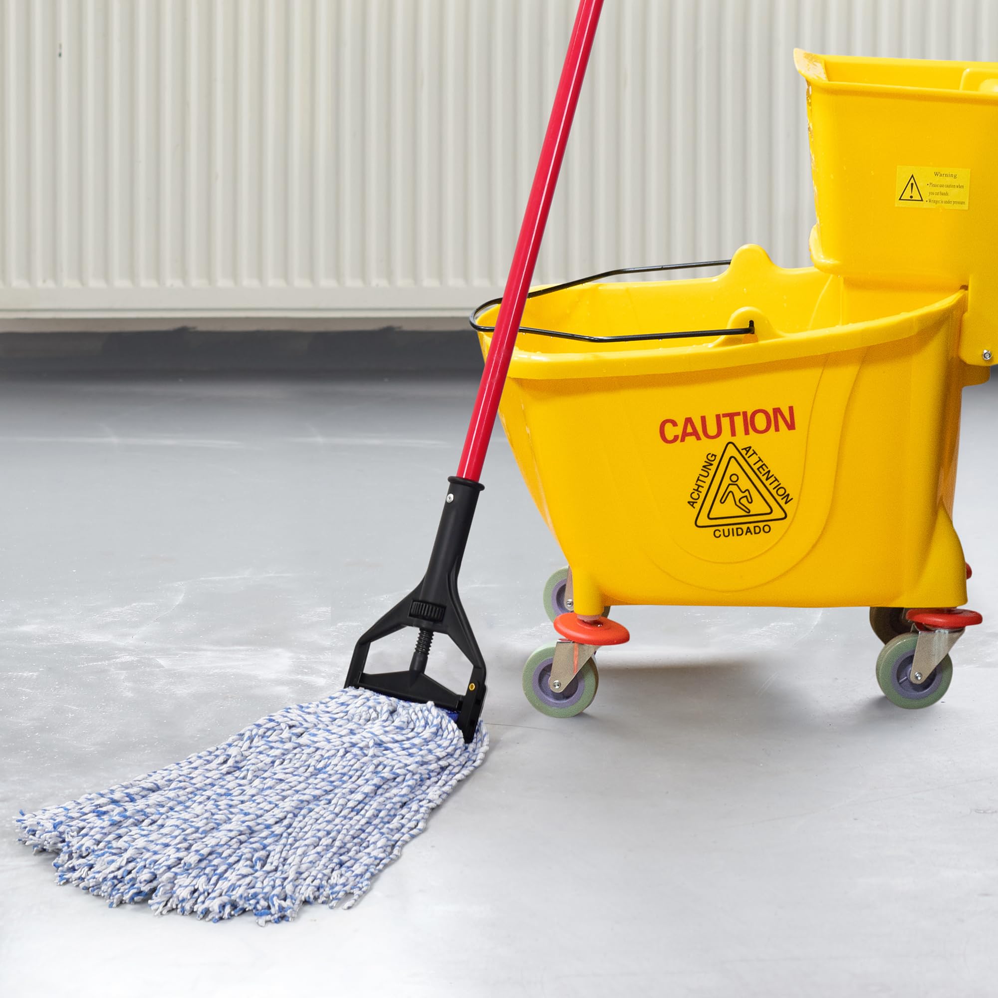 Heavy Duty Cotton Wet Mop Head - 24 Pack for Indoor & Outdoor Cleaning
