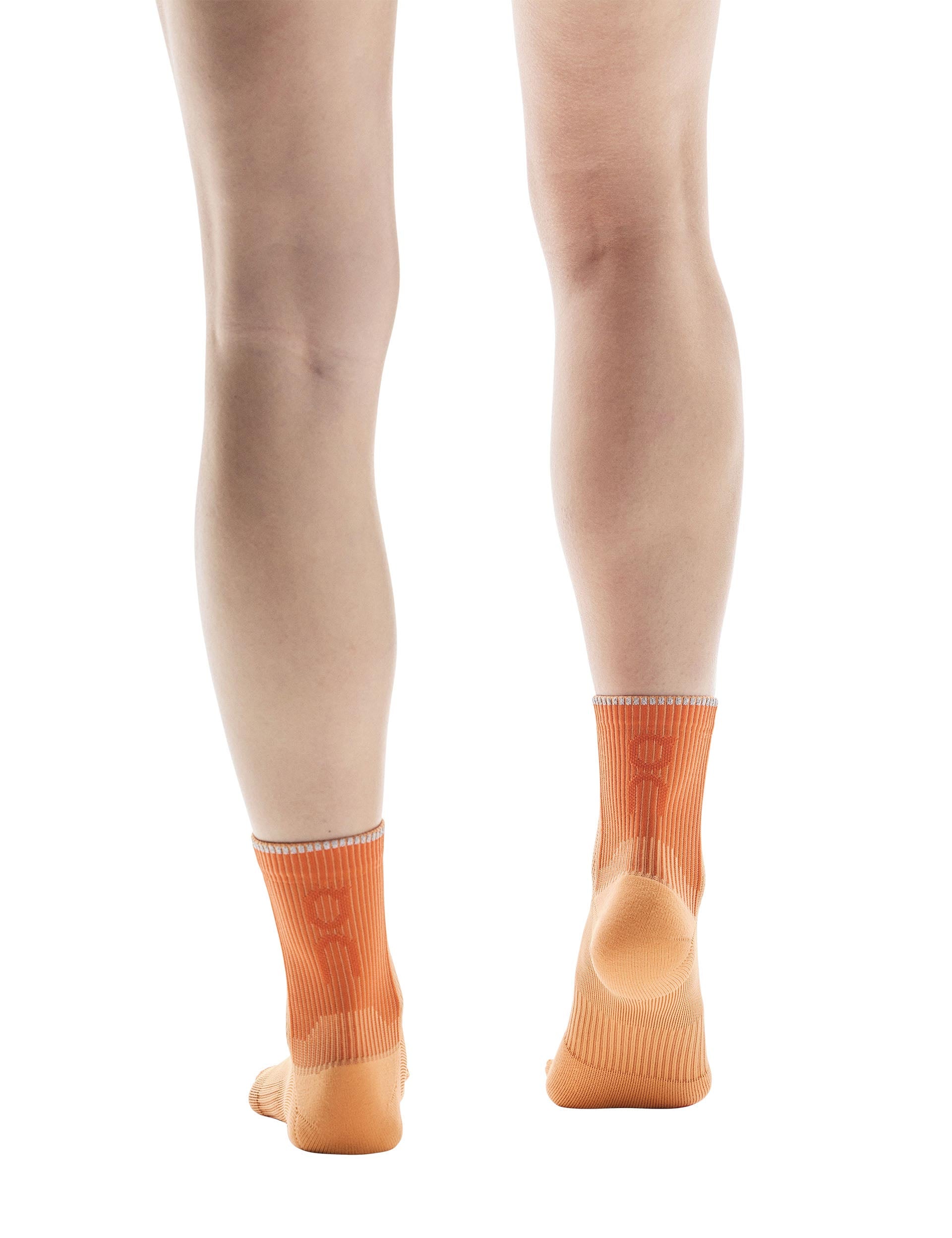 Performance Running Socks Mid-Cut - Breathable Cushioned Athletic Socks for Men & Women (Tangerine/Flame) - Ideal for Marathon, Gym Workouts & Outdoor Sports