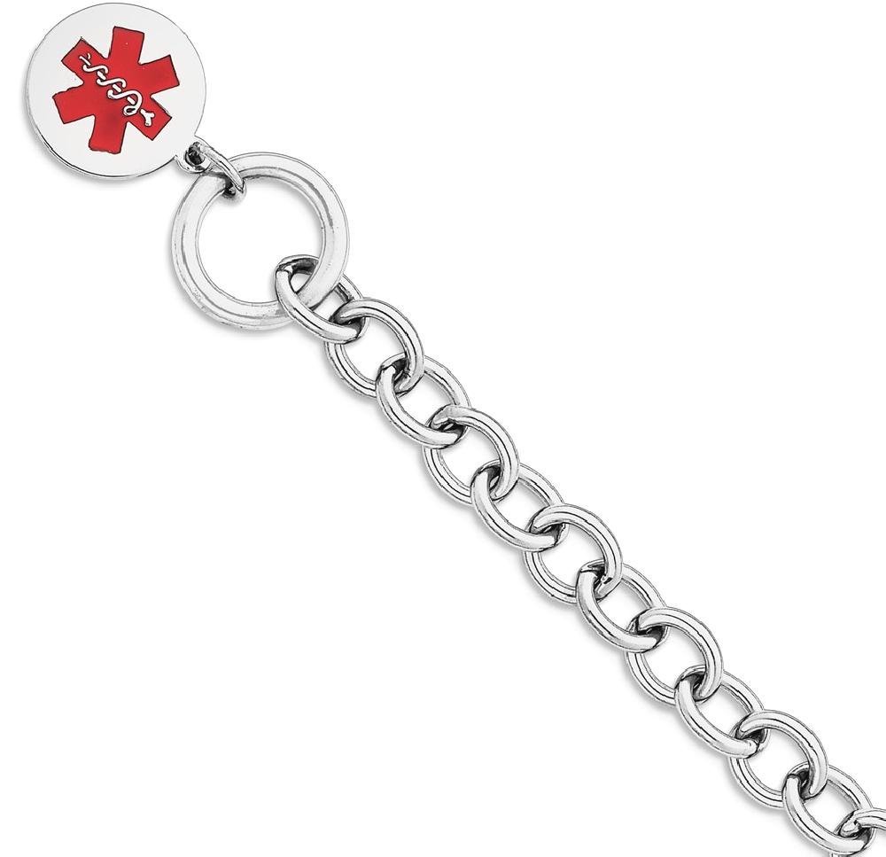 Personalized 925 Sterling Silver Medical Alert ID Bracelet - Engraveable Disc Name Bar for Emergency Identification & Safety (Ideal for Seniors, Allergies, and Medical Conditions)