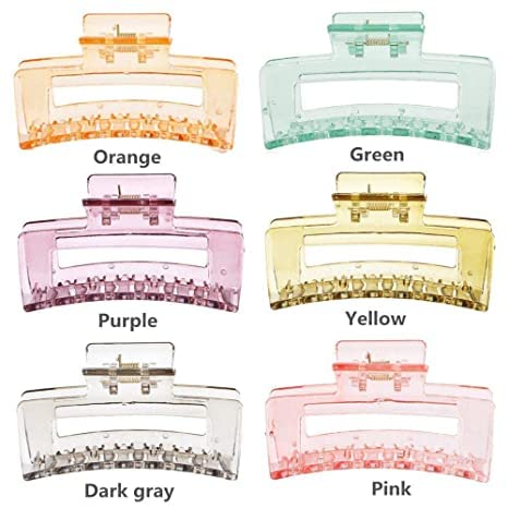 6-Pack Starvis Large Solid Frosted Hair Claw Clips for Women & Girls - Strong Grip Jaw Clips for Thick/Long Hair - Barrettes & Hair Accessories for Daily Use (Perfect for Work, School & Styling)