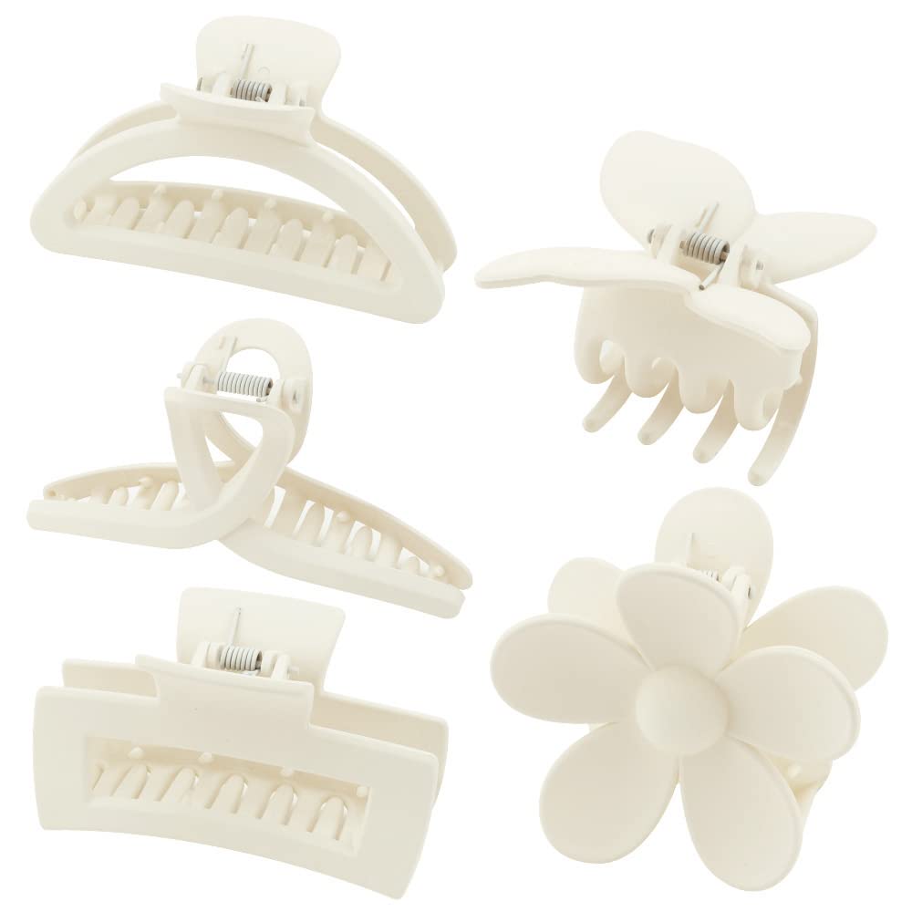 Ahoney 5 Pack Daisy Hair Clips for Women - Cute Banana Clips for Thick Hair Styling - Perfect for Daily Wear & Gifts