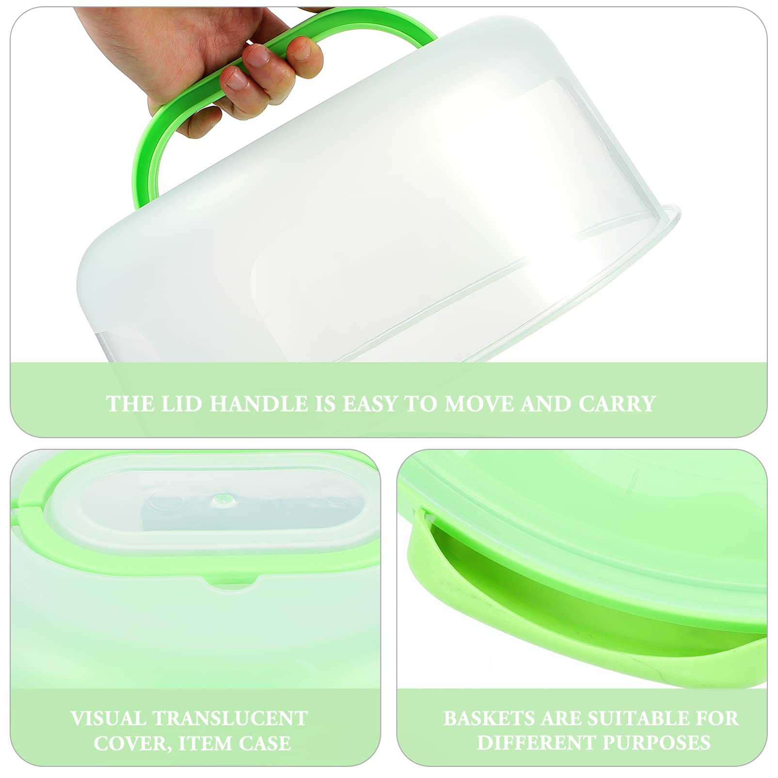 DOITOOL 10-Inch Green Plastic Cake Carrier with Clear Dome Lid & Handle - Round Cake Storage Box for Pies, Desserts, Cupcakes - Perfect for Birthday Parties, Picnics, Bakery Display & Home Kitchen Storage
