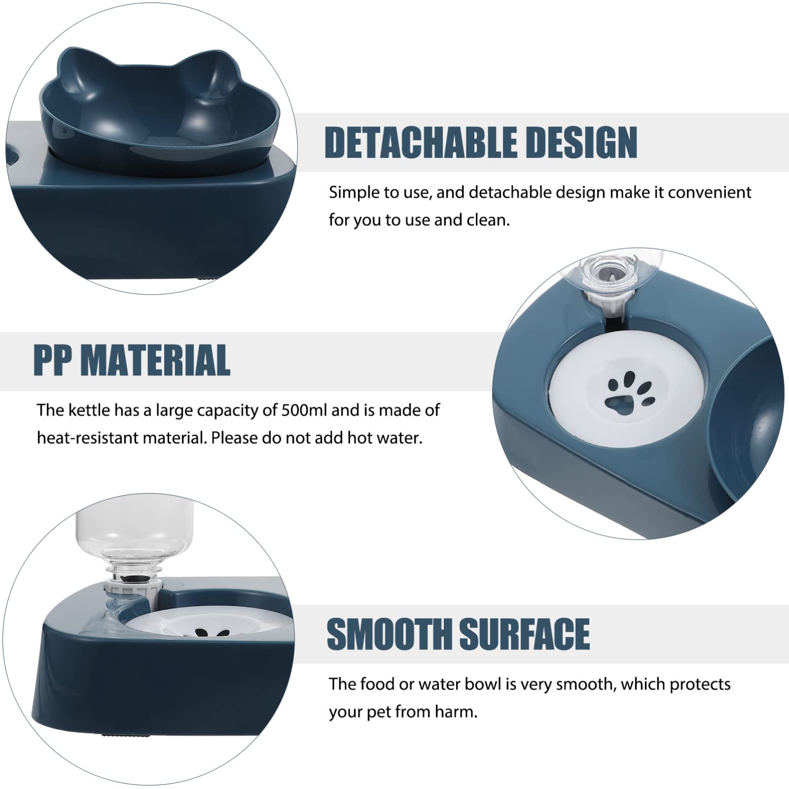 Balacoo Automatic Dog Feeder and Water Station - Large Pet Food Bowl with Eco-Friendly PP Material for Dogs & Cats - Perfect for Home, Travel, and Outdoor Use