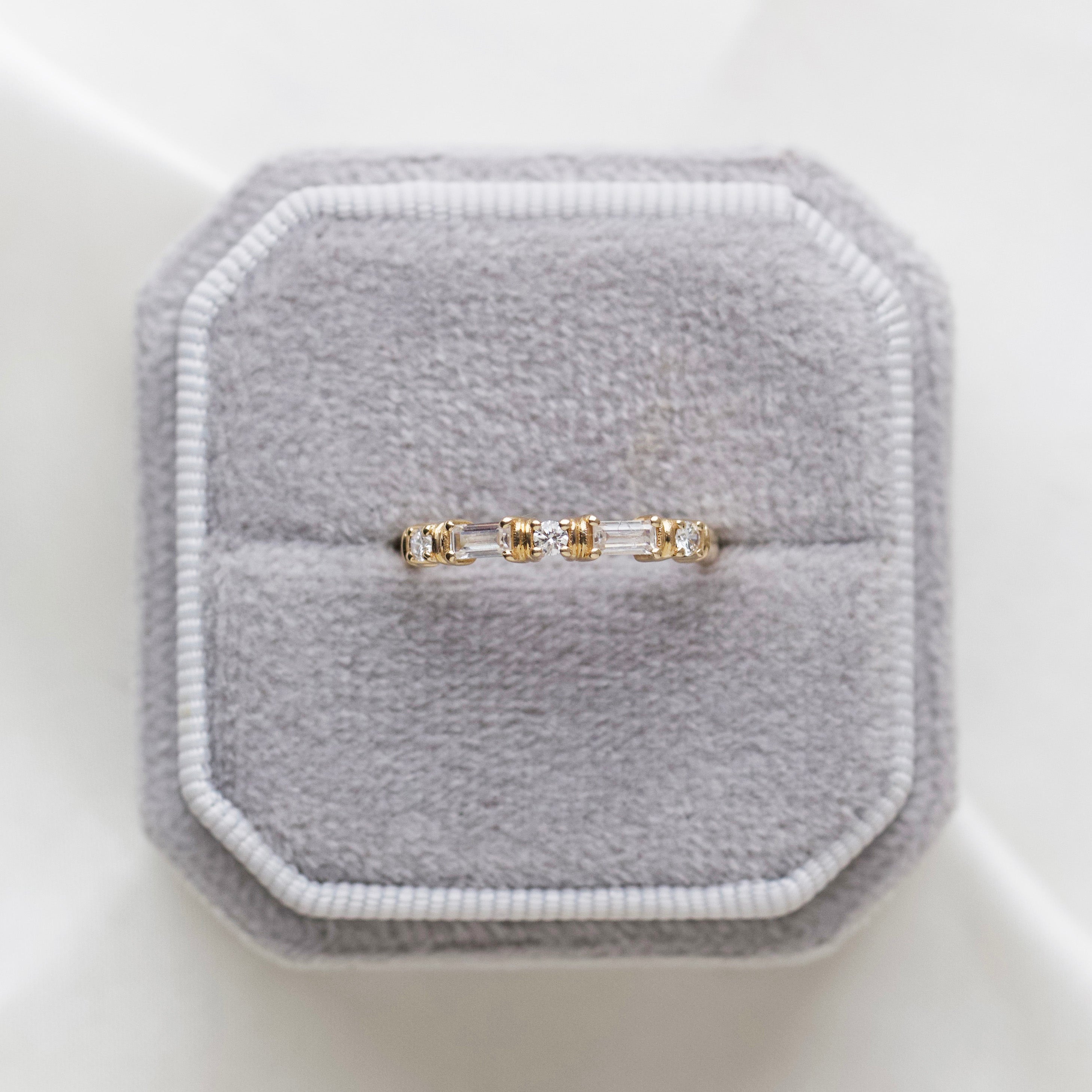 Moissanite & Diamond Eternity Wedding Band for Women - 14K White Gold Stackable Bridal Ring Set - Perfect for Engagement, Anniversary & Valentine's Day Gifts