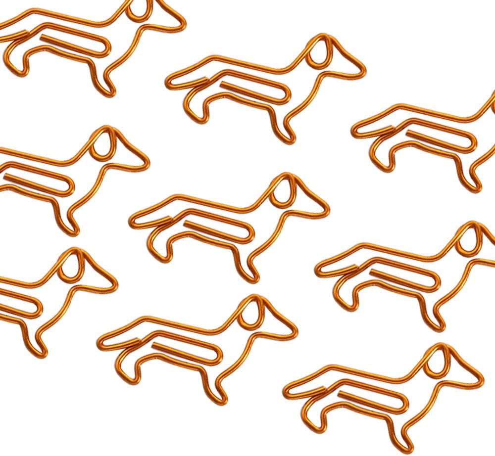 20 PCS Dachshund Shaped Paper Clips - Cute Dog Design Small Paper Clips for Office, School, Planner, Notebook & Bookmarking - Fun Office Supplies & Unique Gifts for Dog Lovers
