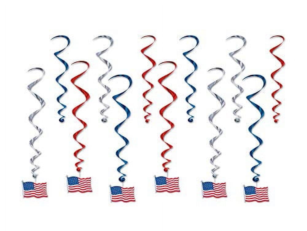 (2 Pack) American Flag Whirls - Patriotic Spinning Wind Decorations for Yard, Garden, and Outdoor Parties - Perfect for 4th of July, Memorial Day & Independence Day Celebrations