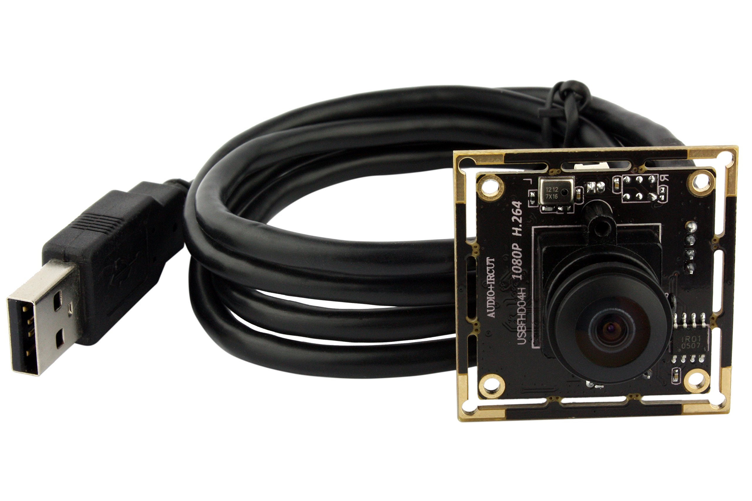 180 Degree Fisheye USB Webcam - 1080P HD, H.264, Built-in Microphone, UVC USB 2.0, 2MP CMOS AR0330 Sensor - Compatible with Raspberry Pi, PC, Laptop - Perfect for Security Monitoring, Video Conferencing, Lightburn Laser Projects & Computer Vision Applications