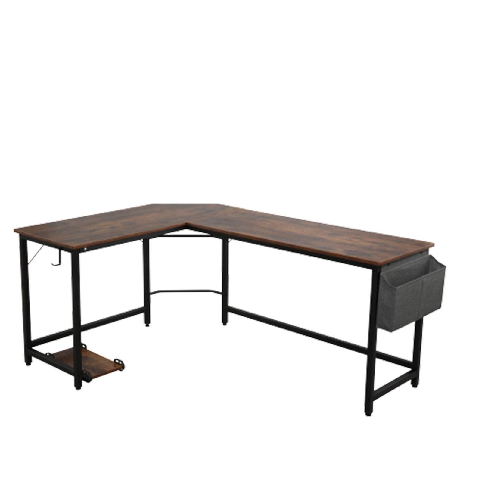 Modern L-Shaped Corner Computer Desk - Sturdy Wood & Metal Home Office Desk for PC, Laptop, Study | Perfect for Small Spaces, Gaming Setups & Remote Work