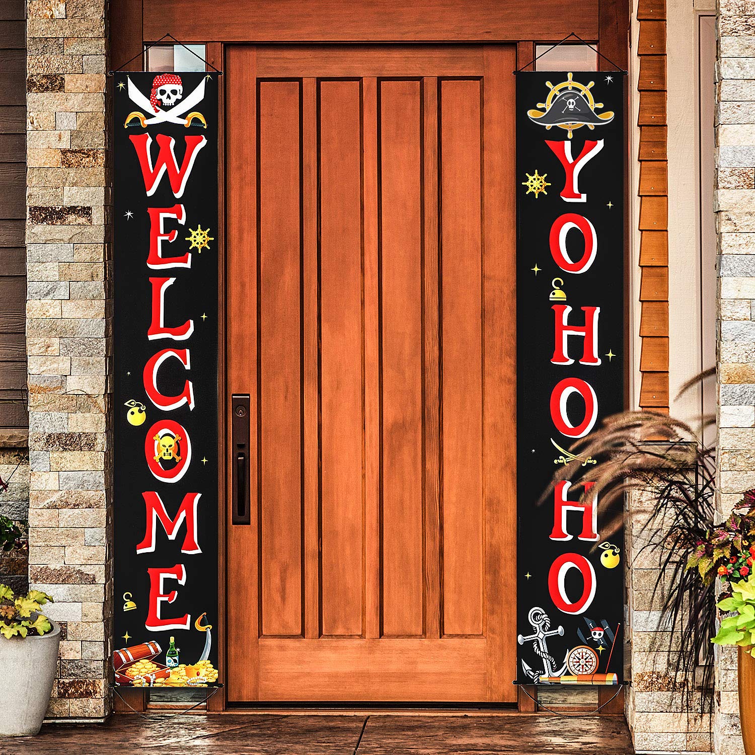 Pirate Happy Birthday Banner - Pirate Party Decorations & Supplies for Indoor & Outdoor Use - Perfect for Birthday Parties, Themed Events, and Home Decor