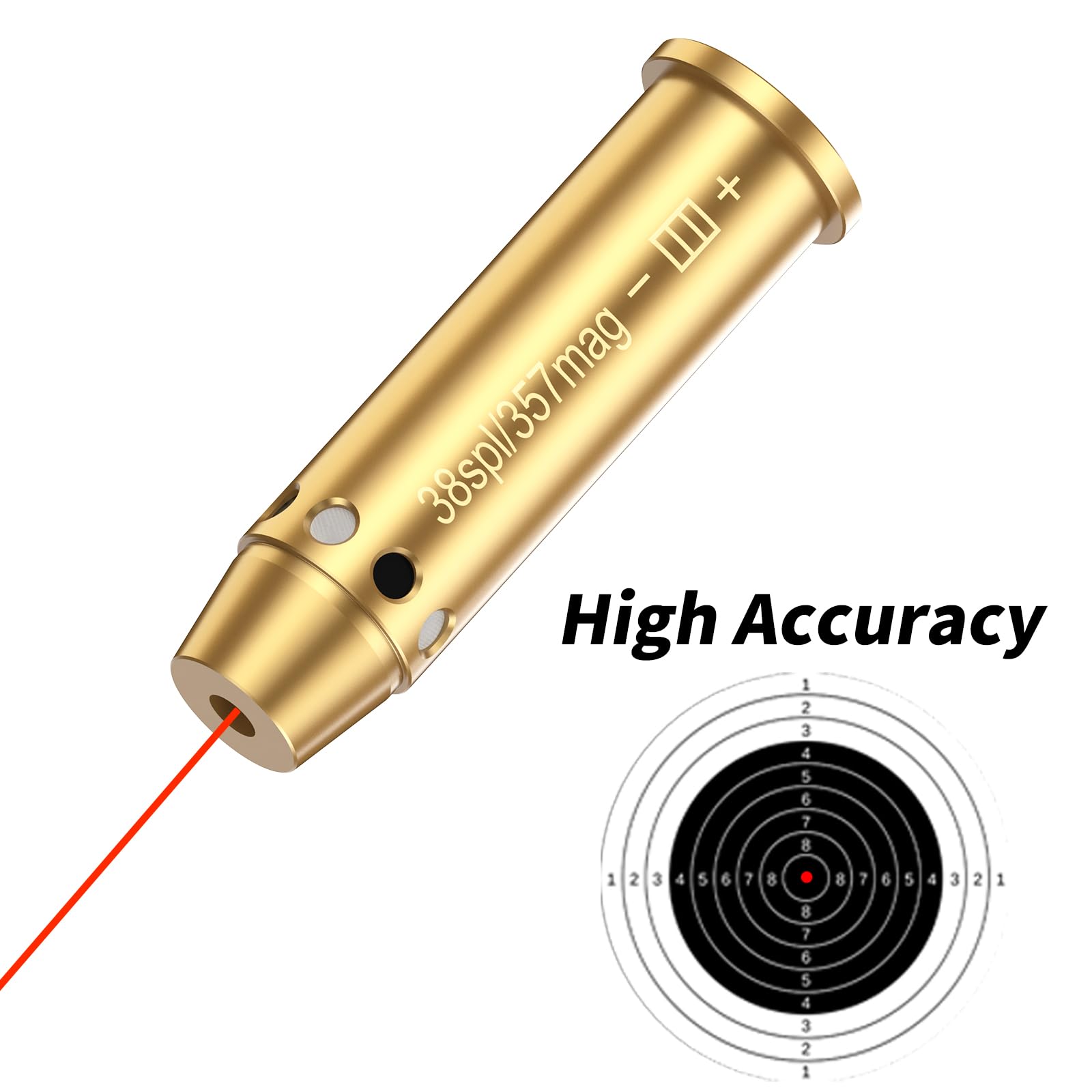 **357 Magnum/38 Special Red Laser Bore Sighter - High Precision Boresighter with Batteries for Hunting, Shooting & Firearm Zeroing | Perfect for Rifles, Pistols & Range Practice**