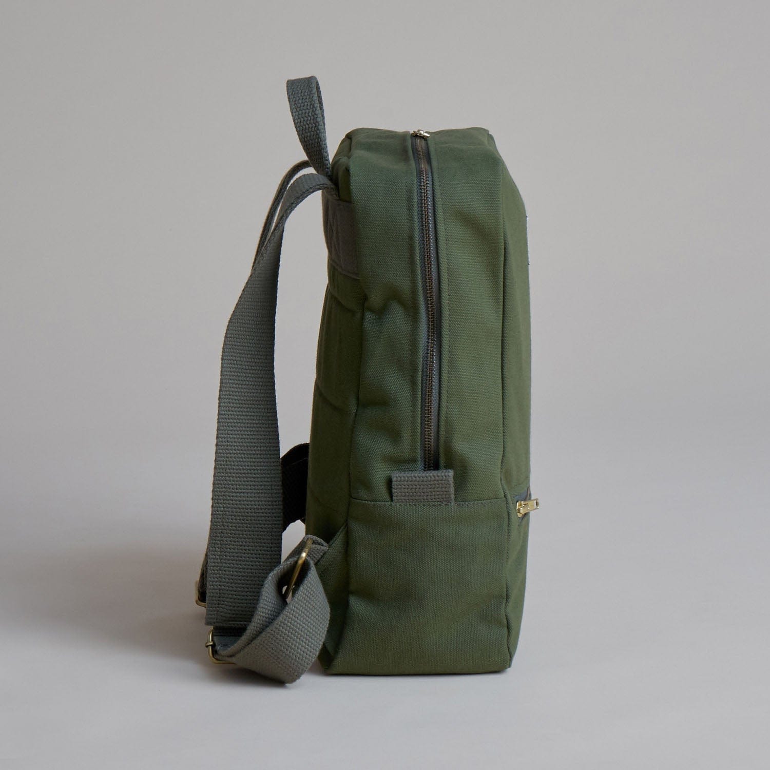 Natural Cotton Canvas Daypack - Lightweight & Durable Backpack for Travel, Hiking & School | Dark Olive | Eco-Friendly & Comfortable for Daily Use
