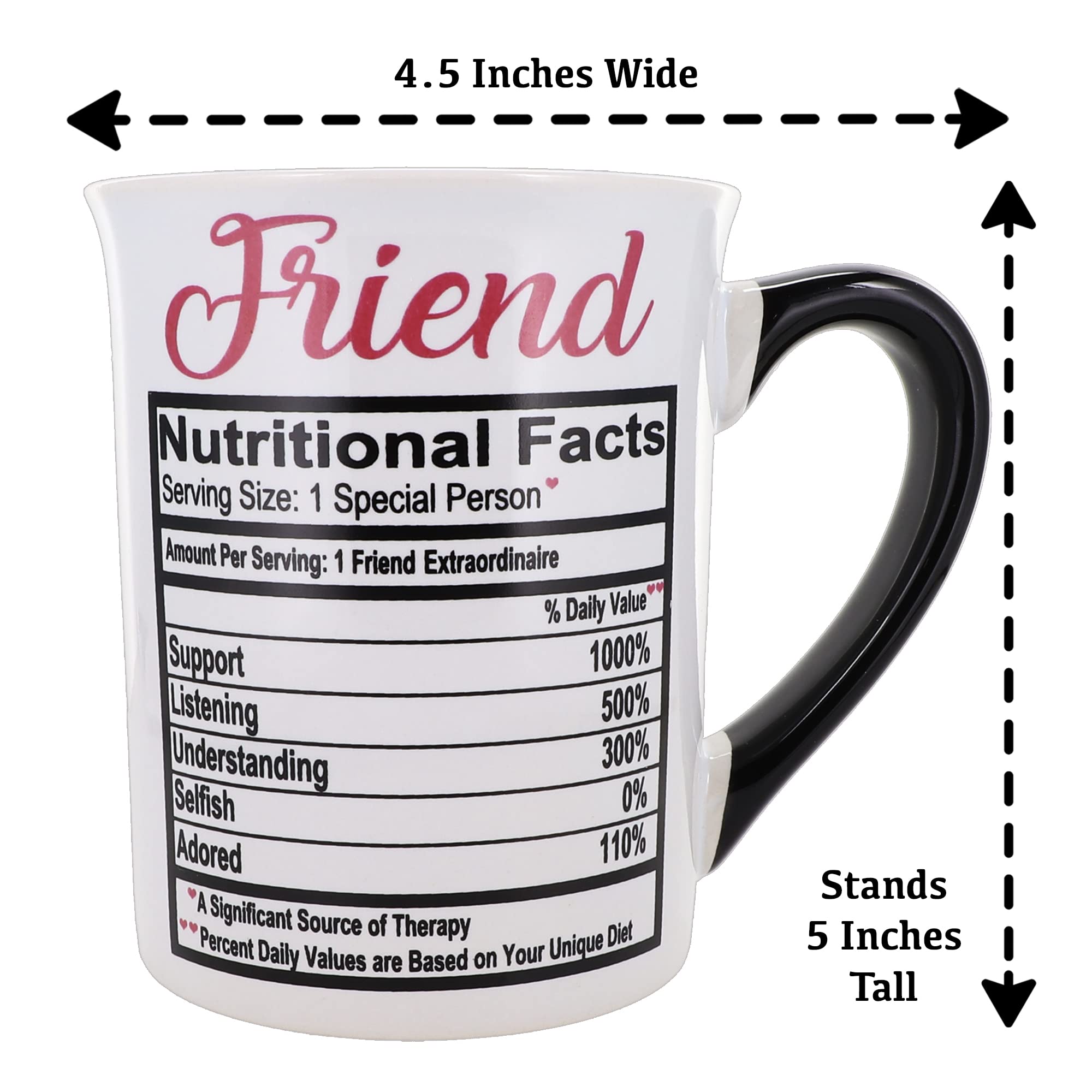 Cottage Creek 16oz Ceramic Best Friend Coffee Mug - Thoughtful Friend Gift for Birthdays, Holidays & Daily Coffee Rituals