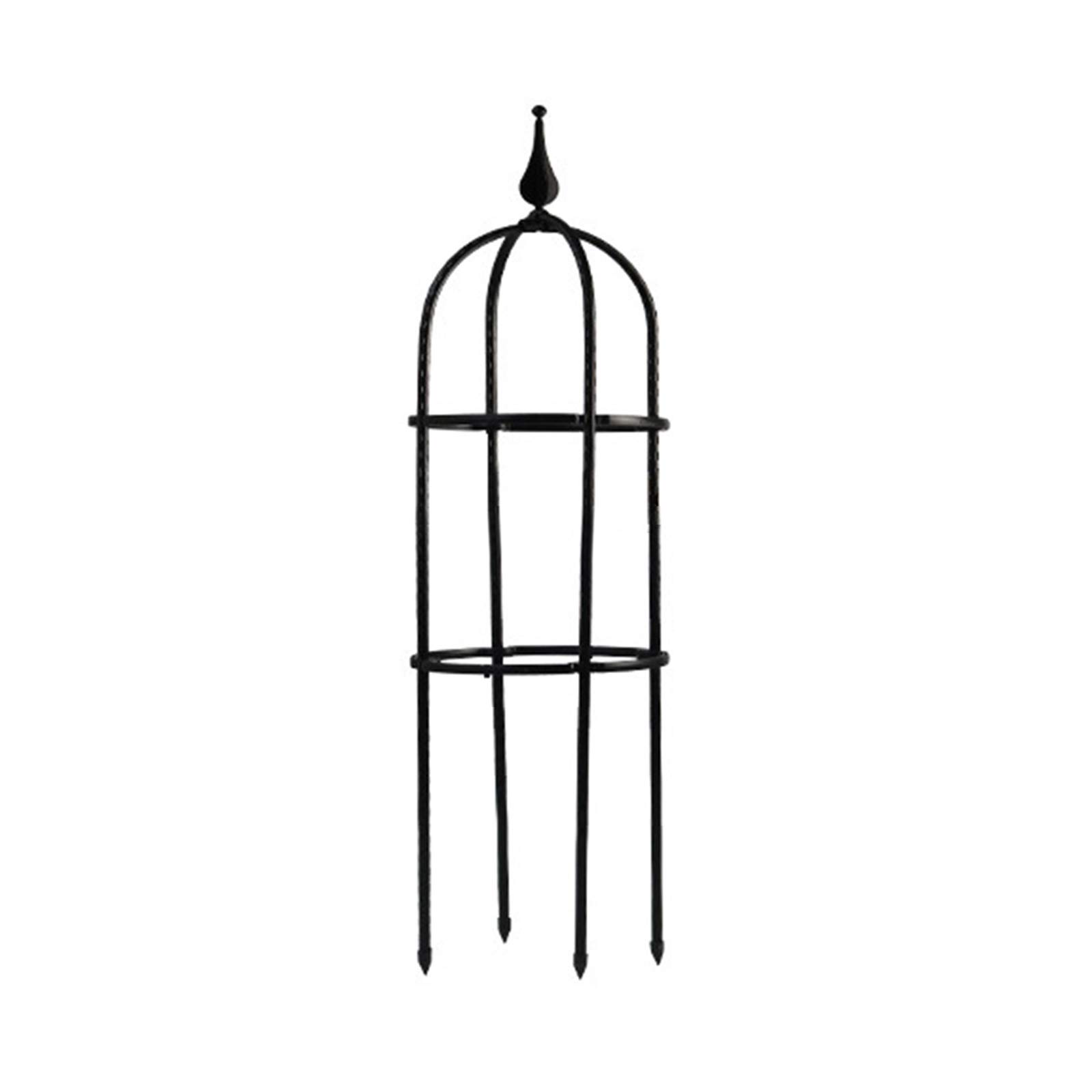 DULRLLY 23.6 Inch Black Wrought Iron & Plastic Garden Trellis - Lightweight Obelisk Plant Support for Climbing Vines, Flowers & Outdoor Decor | Perfect for Rose Gardens, Patio Landscaping & Backyard Vine Support