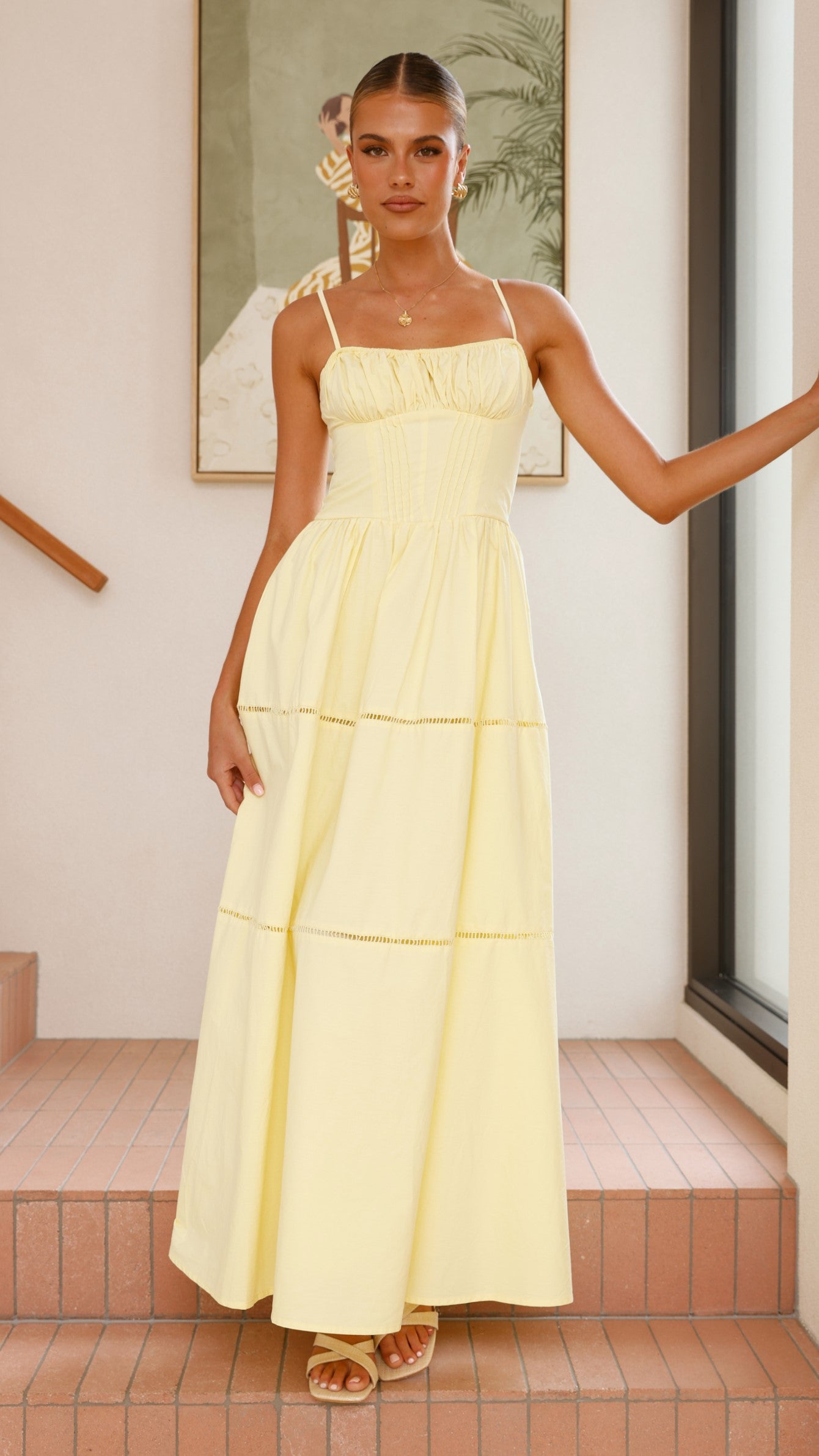 Isabella Maxi Dress for Women - Flowy Long Summer Dress in Yellow - Perfect for Beach, Vacation & Casual Outings