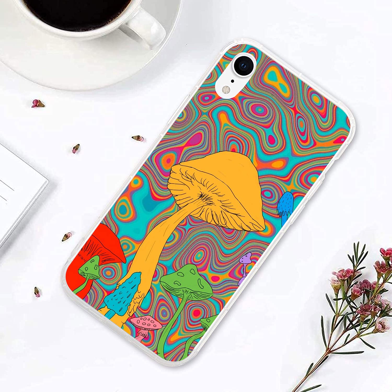 Trippy Psychedelic Mushroom iPhone XR Case - Shockproof TPU Protective Phone Cover with Hippie Magic Art for Women & Girls | Perfect for Music Festivals, Boho Style & Unique Gifts