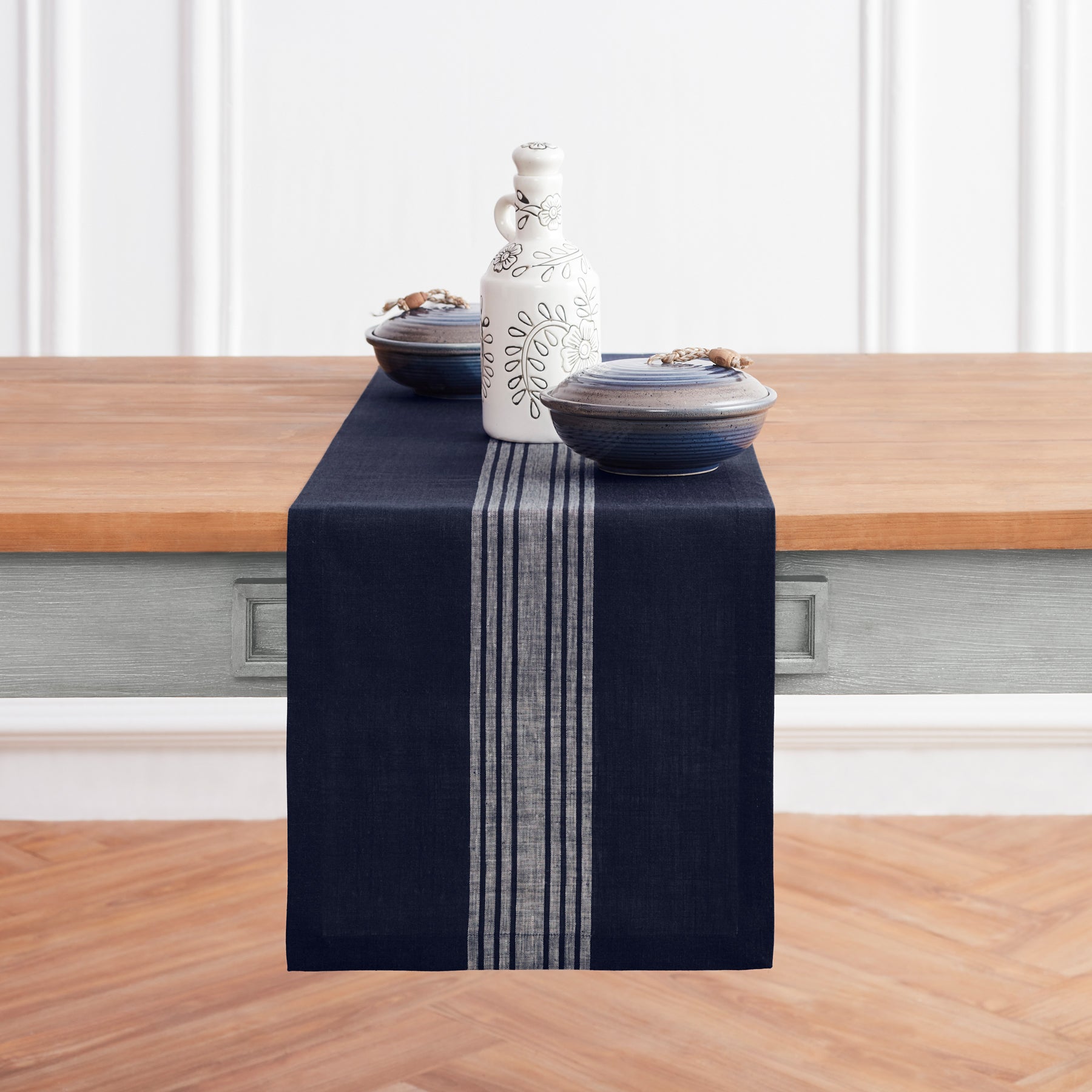 Rustic Farmhouse Table Runner - Cotton Linen Blend for Dining Room Decor - Perfect for Thanksgiving, Christmas & Everyday Use