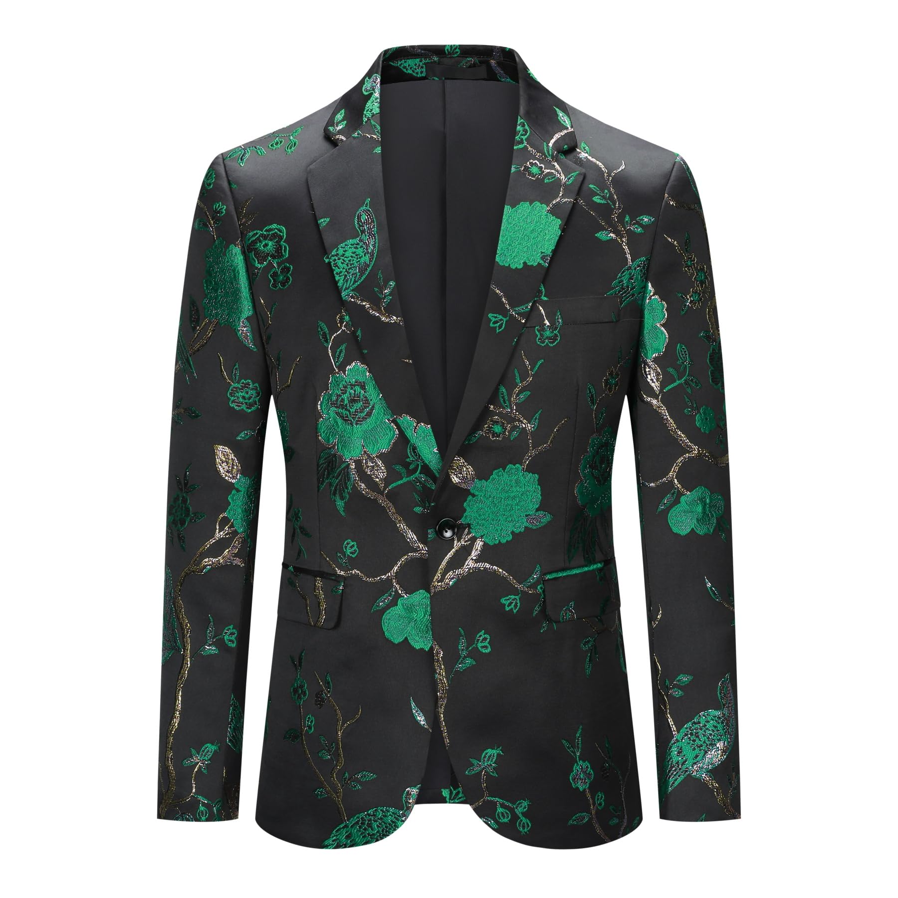 Cloudstyle Men's Embroidered Tuxedo Suit Jacket - Formal Prom Blazer with Elegant Print for Dinner Parties & Special Occasions | Perfect for Weddings, Galas, and Business Events