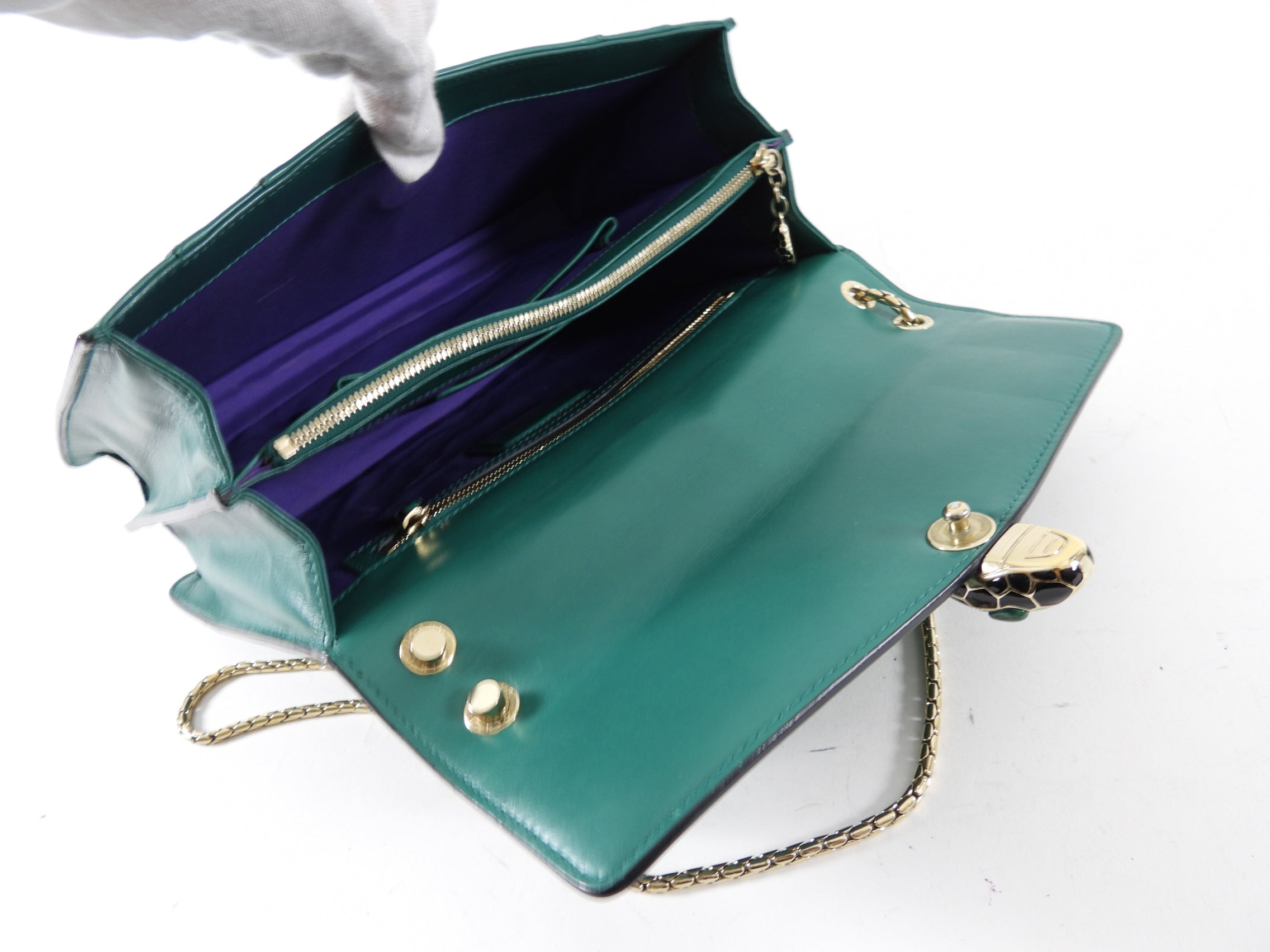 Bvlgari Serpenti Forever Green Medium Flap Crossbody Bag - Luxury Designer Handbag for Women, Perfect for Evening Parties & Date Nights