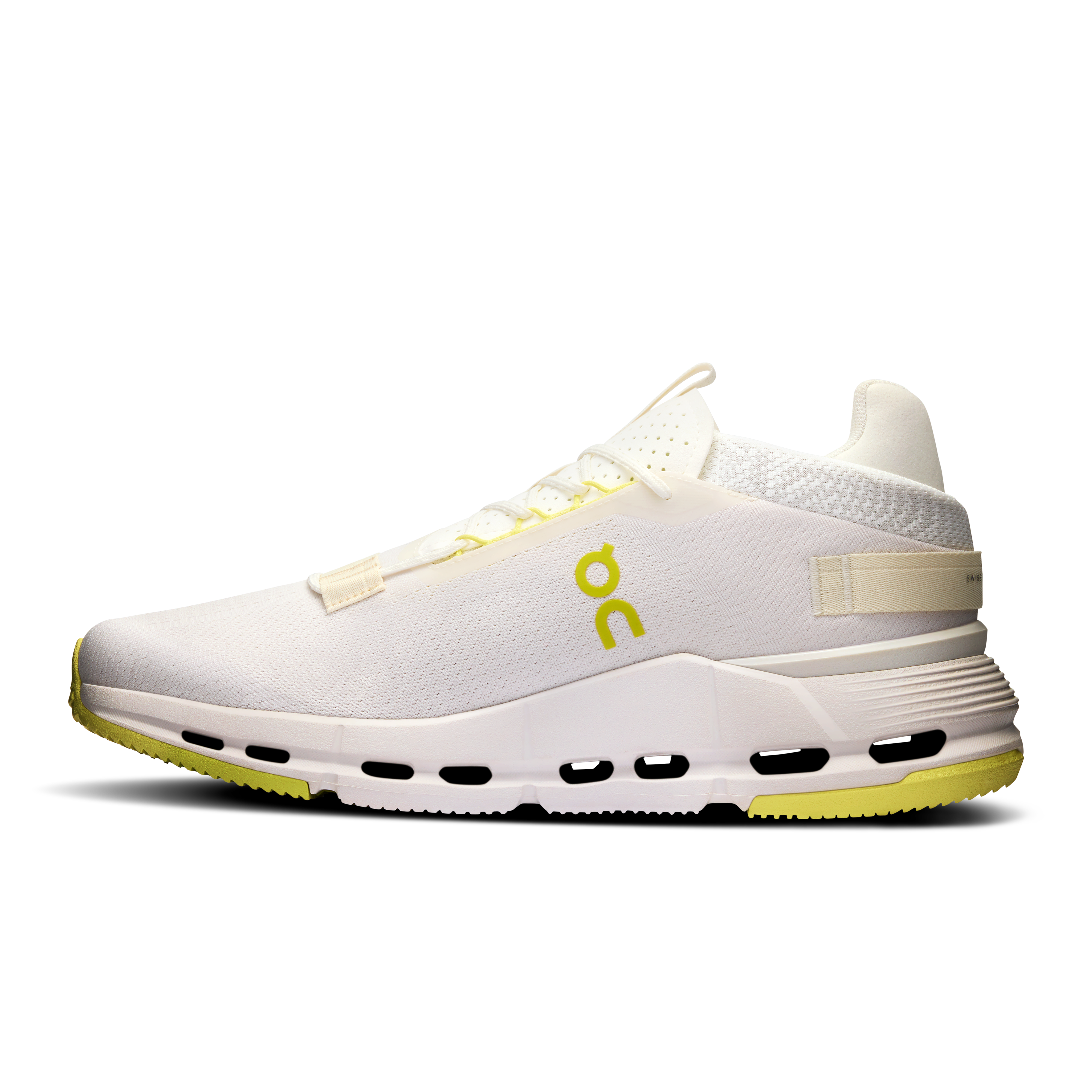 On Running Men's Cloudnova 2 Running Shoes - White/Limelight - Lightweight & Cushioned for Road Running, Jogging & Gym Workouts