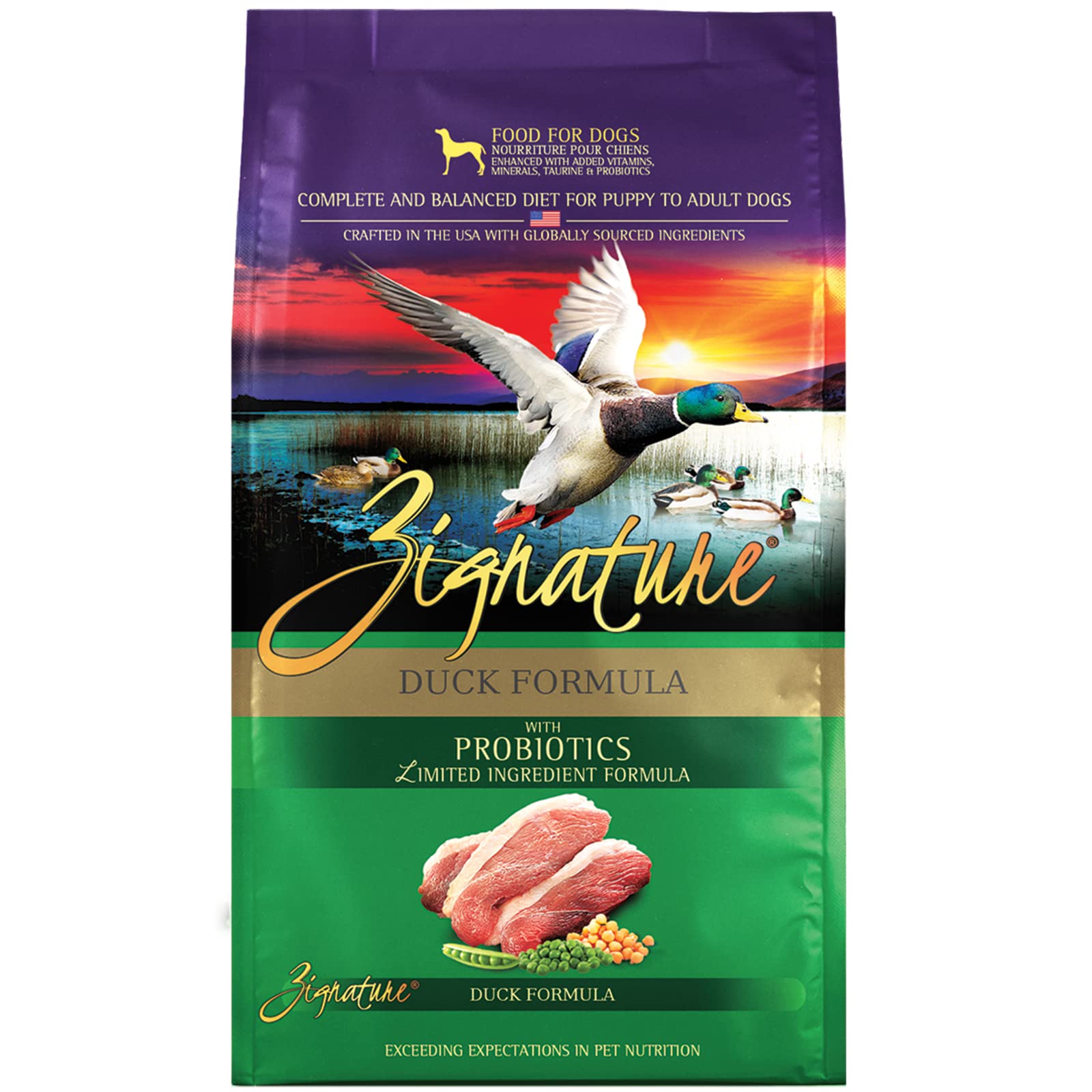 Zignature Duck Limited Ingredient Formula Dry Dog Food - 12.5lb Bag for Sensitive Stomach & Allergies | Grain-Free, Hypoallergenic Dog Food for Small, Medium & Large Breeds | Perfect for Digestive Health & Skin Care