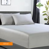 400 Thread Count Bamboo Cotton King Single Fitted Sheet Set with 2 Pillowcases - Silver Gray - Ultra Soft Cooling Bedding for Hot Sleepers & Allergy Relief