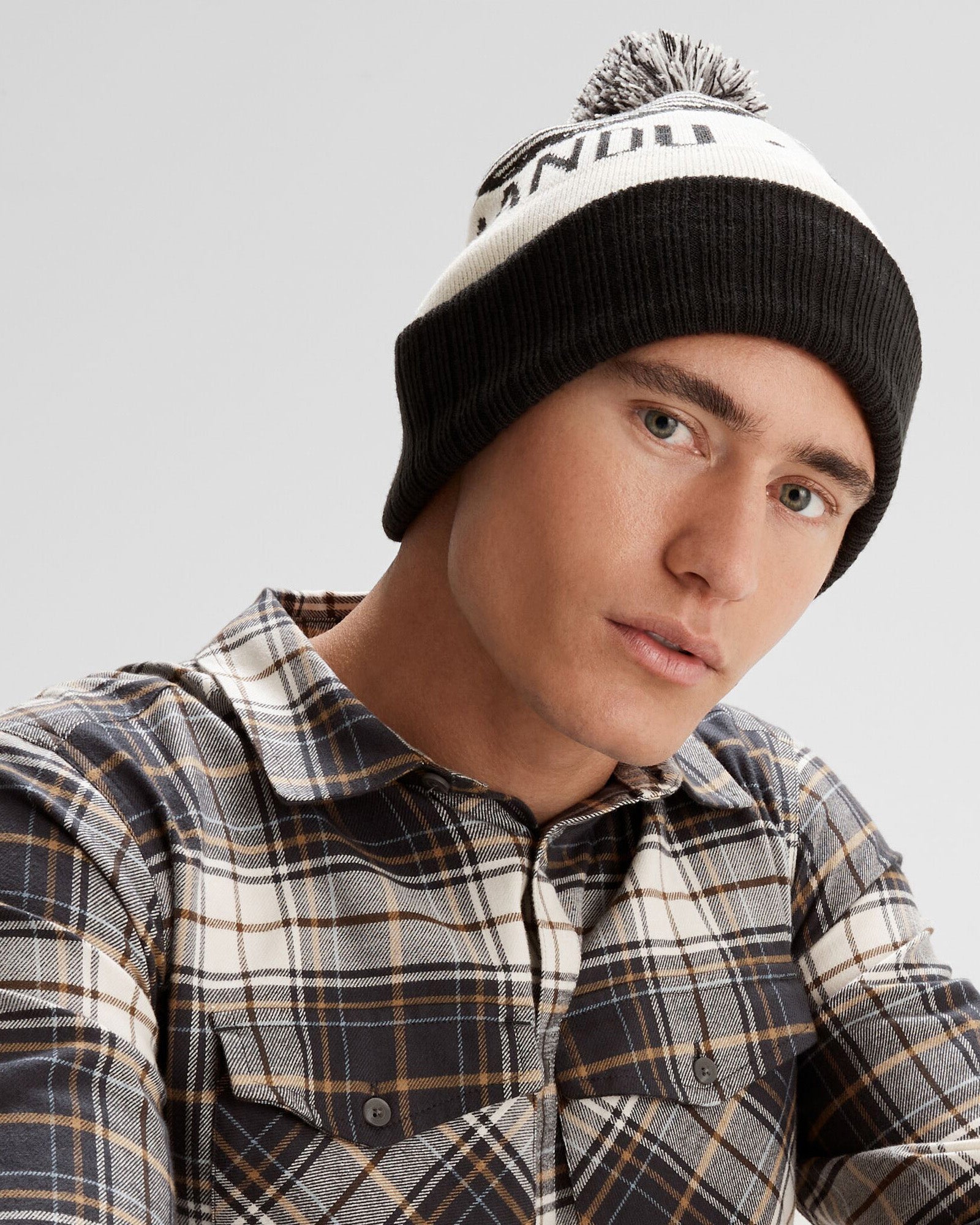 MTN Skies Pompom Beanie - Soft Winter Knit Hat for Women & Men - Black, White, Grey - Cozy Outdoor Accessory for Skiing, Snowboarding & Cold Weather