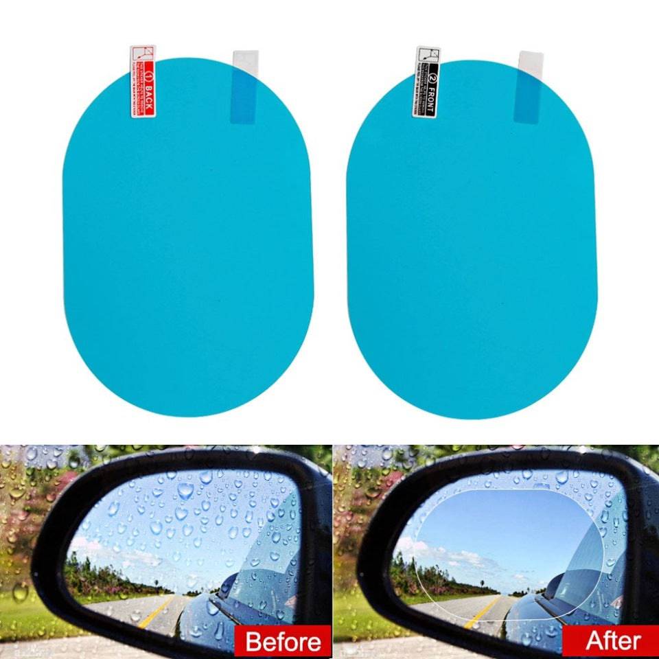 Hydrophobic Mirror Film for Cars - 1 Pair Rainproof, Scratch-Resistant Rearview Mirror Stickers - Waterproof & Anti-Fog for Safe Driving in Rainy Weather