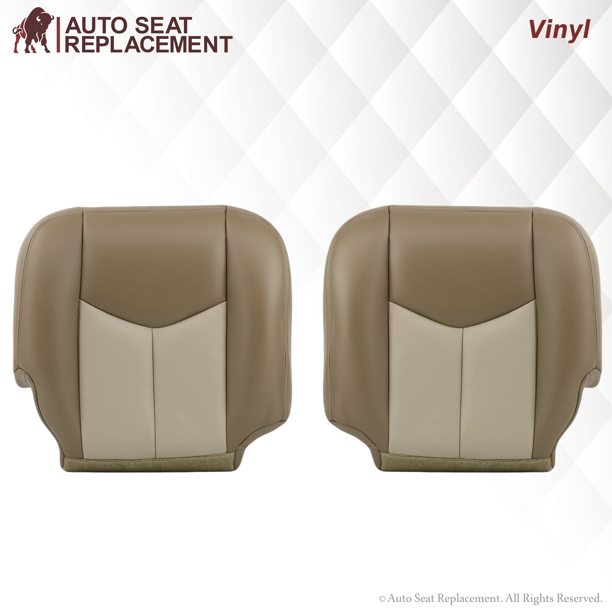 2003-2006 GMC Yukon Denali Custom Fit 2-Tone Tan Leather Seat Covers - Premium Protection & Style Upgrade for SUV Interior - Perfect for Road Trips & Family Adventures