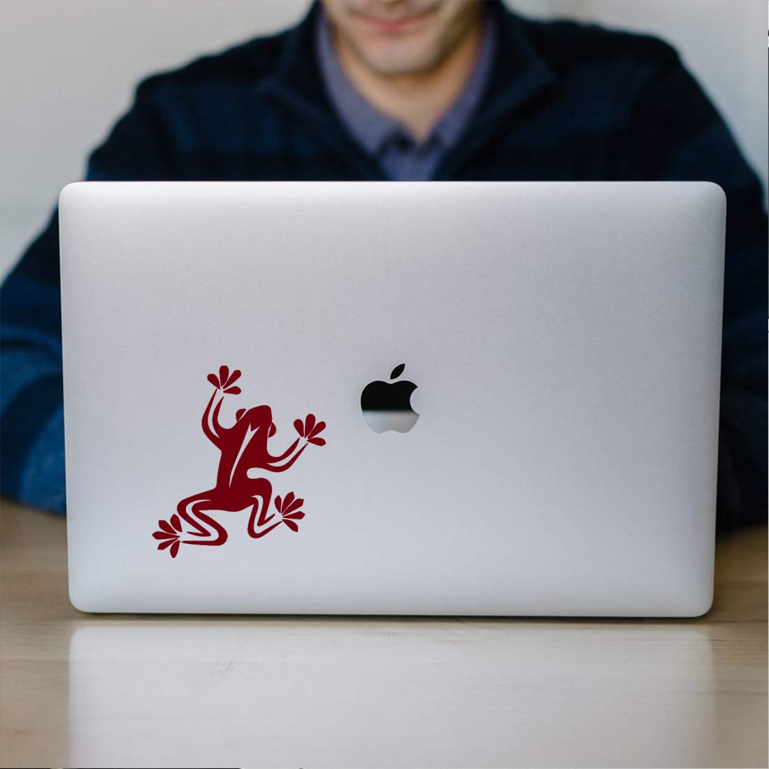 Premium Waterproof Vinyl Frog Decal Stickers (Set of 2) - Burgundy Animal Sandra Design for Laptop, Phone, Helmet, Car Window, Bumper, Mug, Cup, Door & Wall Decoration - Perfect for DIY Home Decor, Office Accessories & Personalized Gifts