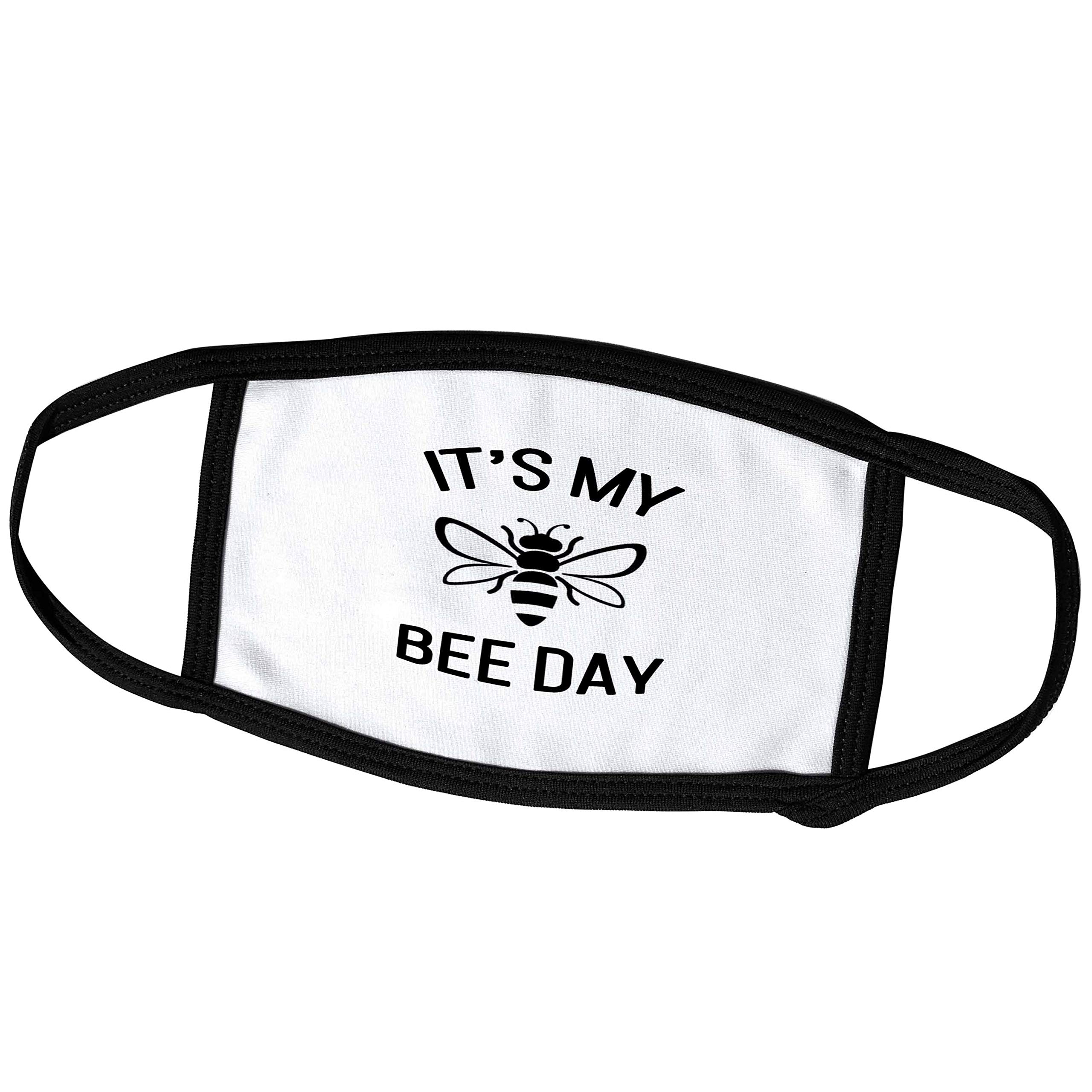 3dRose Tory Anne Collections 'It's My Bee Day' Face Masks (fm_336227_1) - Reusable & Comfortable for Parties, Birthdays & Everyday Wear
