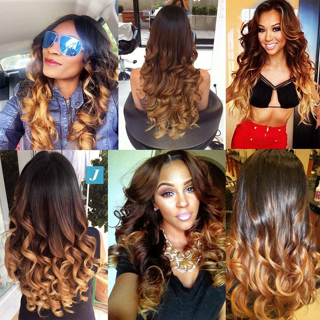 Brazilian Virgin Ombre Body Wave Hair Extensions - 3 Bundles (18/20/22 Inch) 1B/4/27 Color - 100% Unprocessed Human Hair for Natural Volume & Length - Perfect for Daily Styling, Parties & Special Occasions