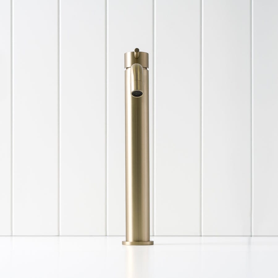 Sydney Tall Basin Mixer in Warm Brushed Nickel Finish - Modern Bathroom Faucet for Vanity Sink, Perfect for Contemporary Home Decor