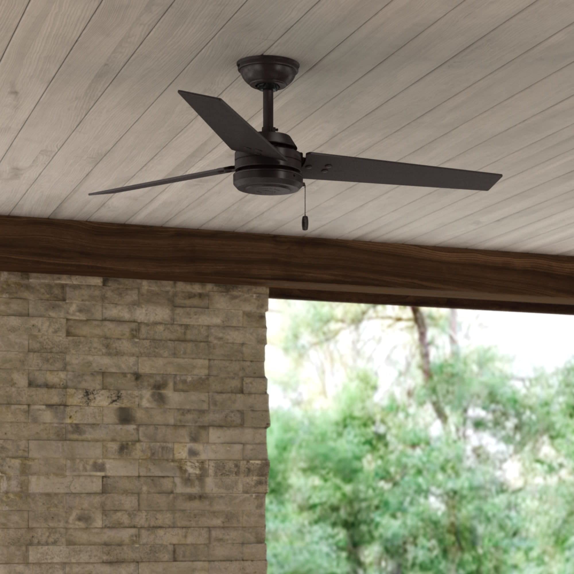 Hunter 59261 Cassius 52-Inch Indoor/Outdoor Ceiling Fan with LED Light Kit - Premier Bronze Finish - Perfect for Living Room, Bedroom, Patio and Covered Porch