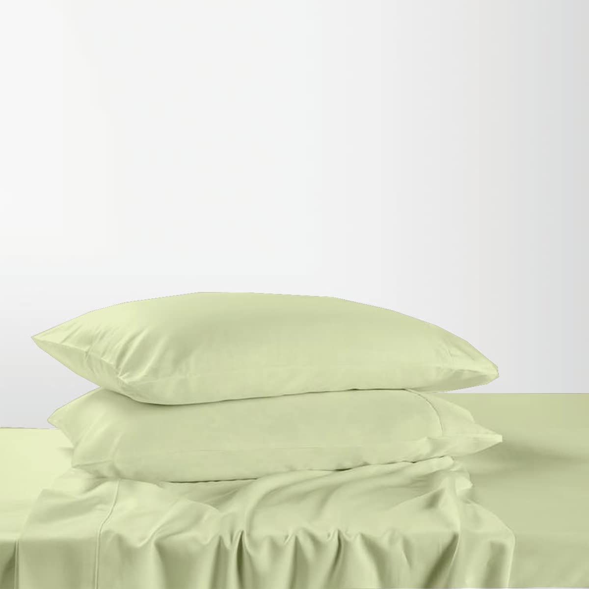 MyGiza RV King Sheets (72 x 80) 400 Thread Count 100% Egyptian Cotton Bed Sheet Set - 4 Piece Solid Sage Green, Deep Pocket Fits Mattresses Up to 18