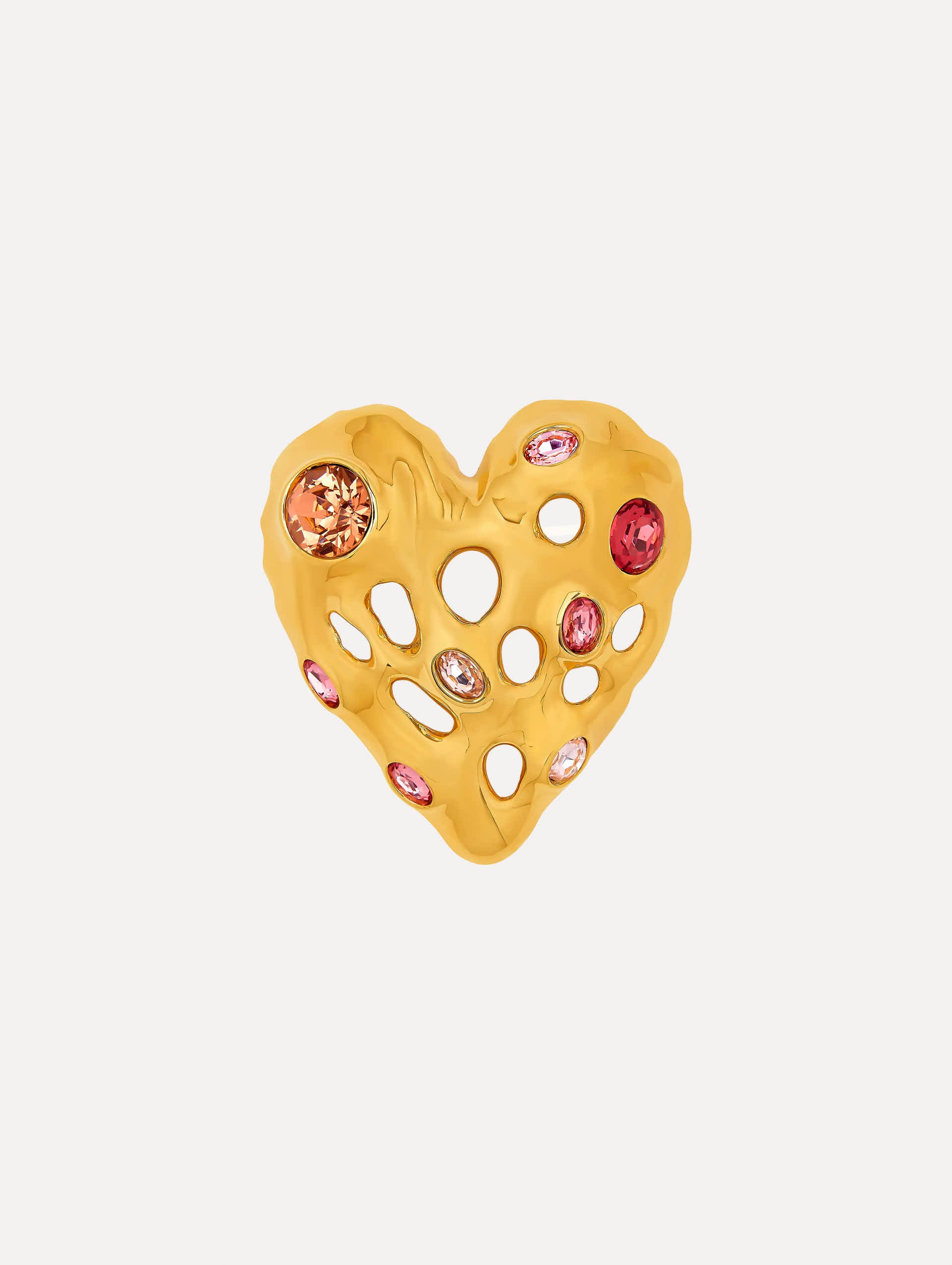 Vintage Textured Metal Heart Brooch Pin - Elegant Jewelry Gift for Women, Perfect for Weddings, Anniversaries & Special Occasions
