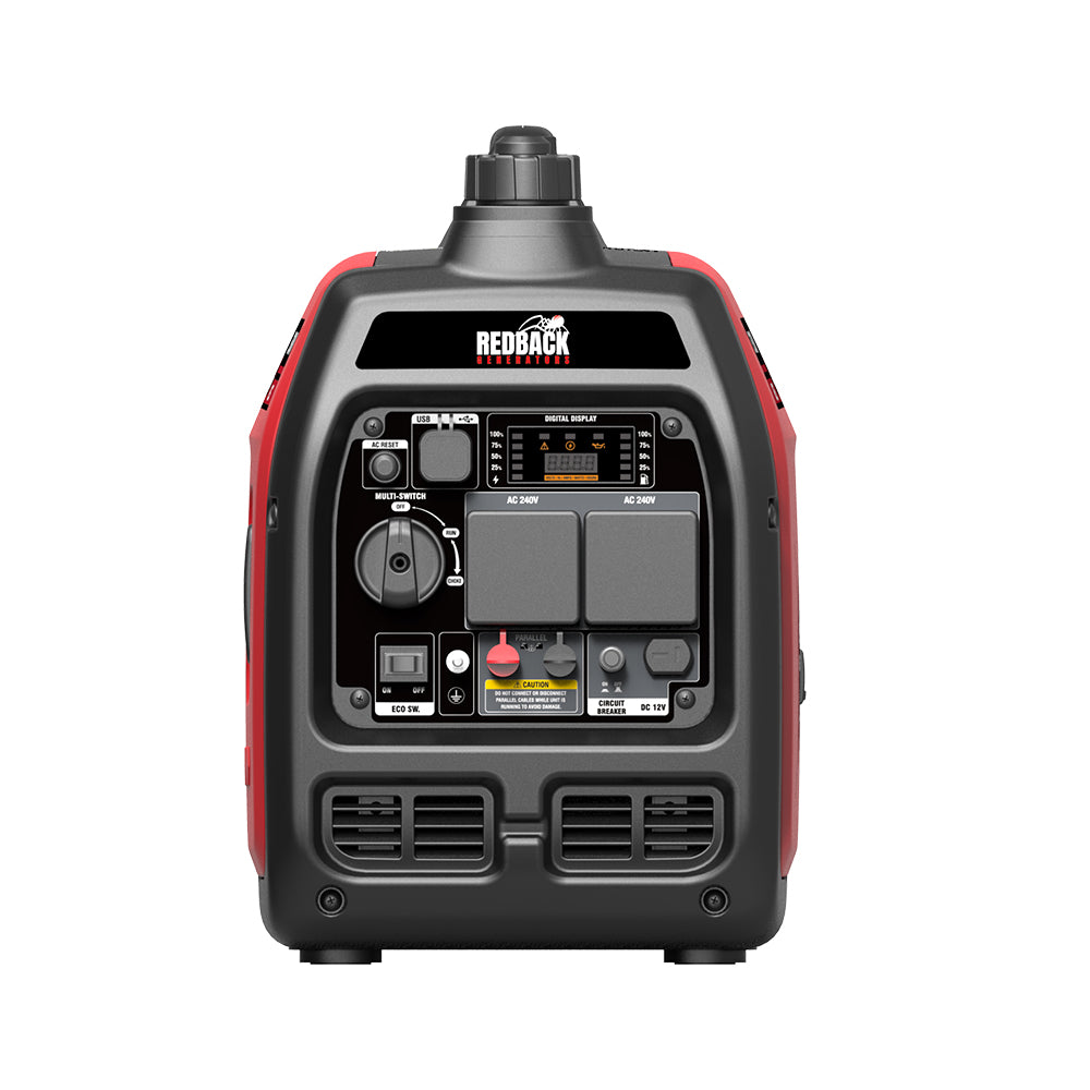 Redback RB3.5 Portable Inverter Generator 3500W 3.5KVA - Quiet, Lightweight & Reliable Power for Camping, RV Trips & Emergency Backup