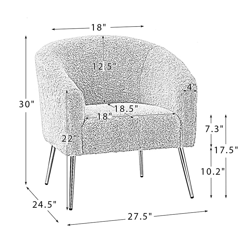 Bari Barrel Armchair - Modern Upholstered Accent Chair for Living Room, Bedroom & Office - Comfortable Lounge Seating with Stylish Design