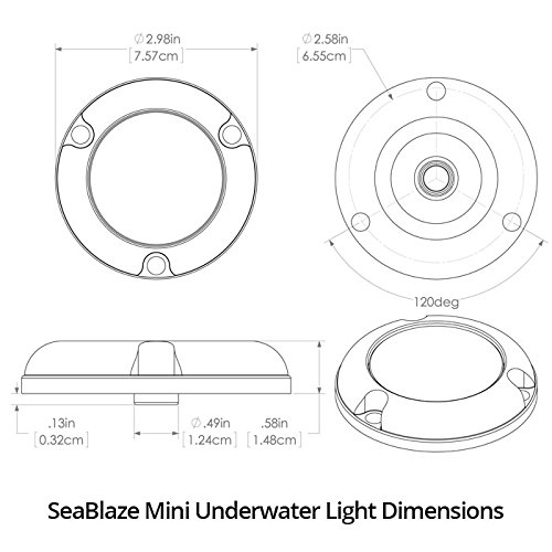 Lumitec SeaBlaze Mini Underwater LED Boat Lights - Marine Grade Waterproof Lights for Fishing Boats, Dinghies & Skiffs (Pair) - Perfect for Night Fishing, Dock Lighting & Underwater Illumination