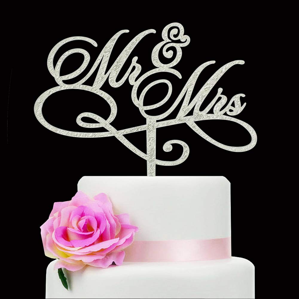Rustic Mr and Mrs Cake Topper - Bride & Groom Wedding Cake Decorations for Engagement & Anniversary Celebrations | Perfect for Wedding Cakes, Cupcakes, and Dessert Tables