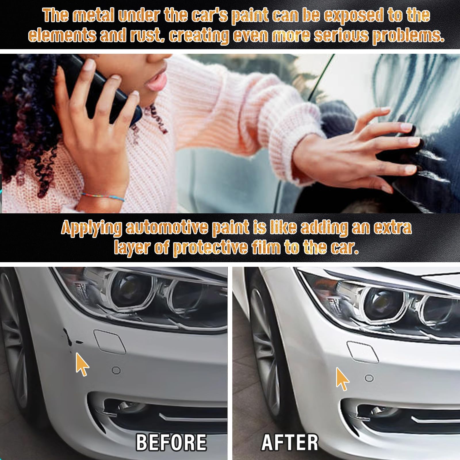 White Touch Up Paint for Cars - 2-in-1 Automotive Scratch Repair Pen | Car Paint Scratch Remover for Deep Scratches & Chips | Perfect for DIY Car Scratch Fixing at Home or On-the-Go