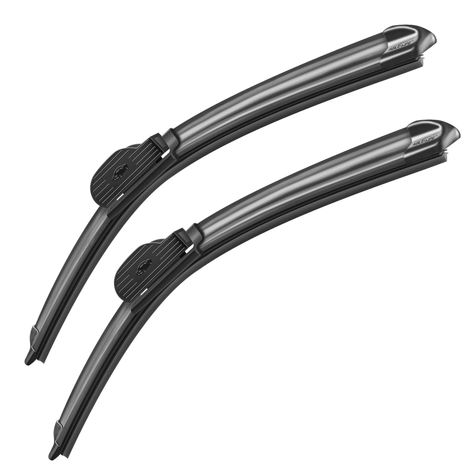 Premium Windshield Wiper Blades Replacement Set of 2 - Universal Fit Front Window Beam Wiper Blades for All-Season Use - Perfect for Rain, Snow and Dust Protection While Driving