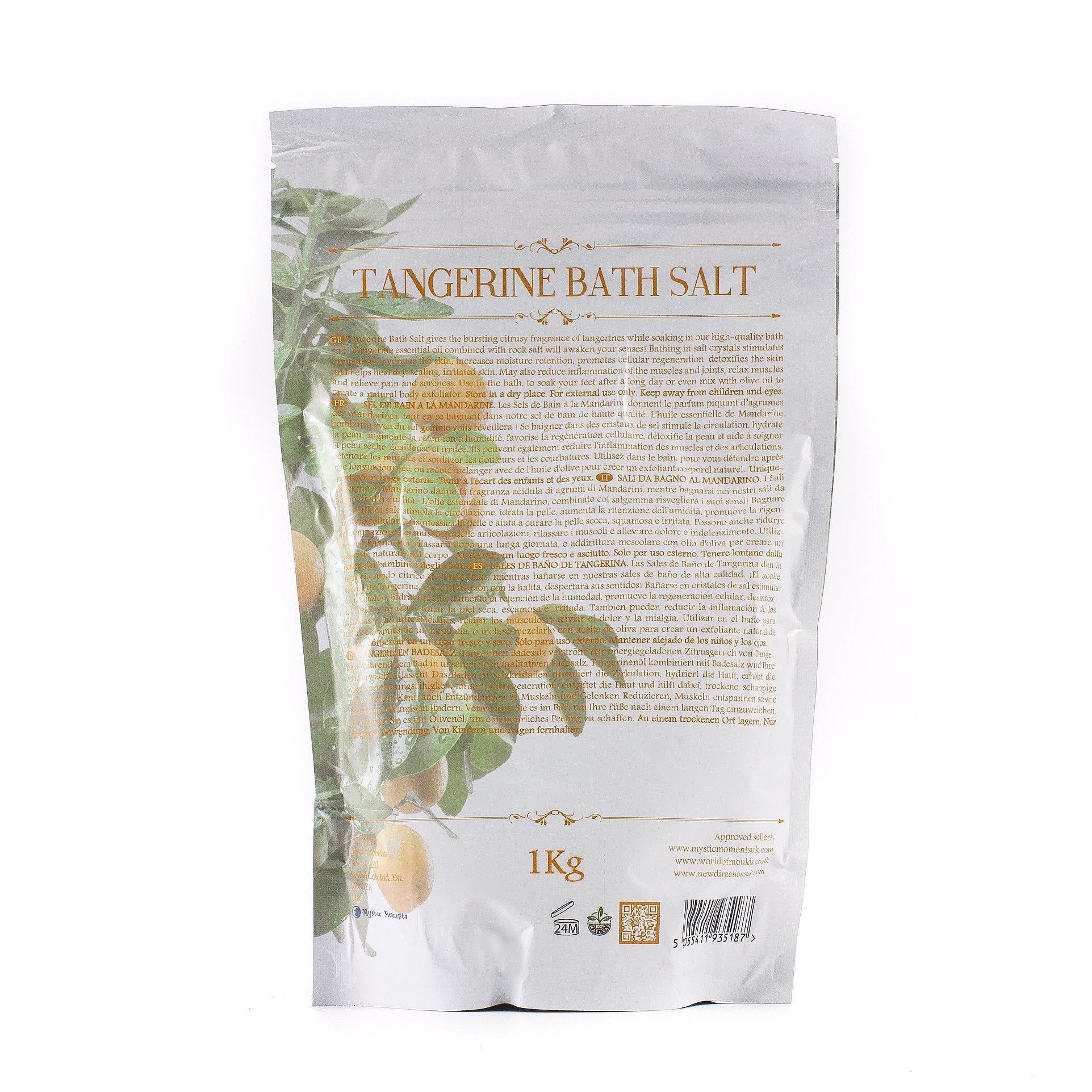 Premium Tangerine Scented Bath Salts - 1kg for Relaxation & Aromatherapy | Perfect for Spa Nights, Stress Relief & Self-Care Rituals