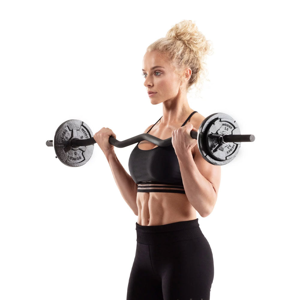 Weider Standard Olympic Curl Bar - 7ft Weightlifting Bar for Home Gym & Strength Training - Perfect for Bicep Curls, Triceps Extensions & Full-Body Workouts