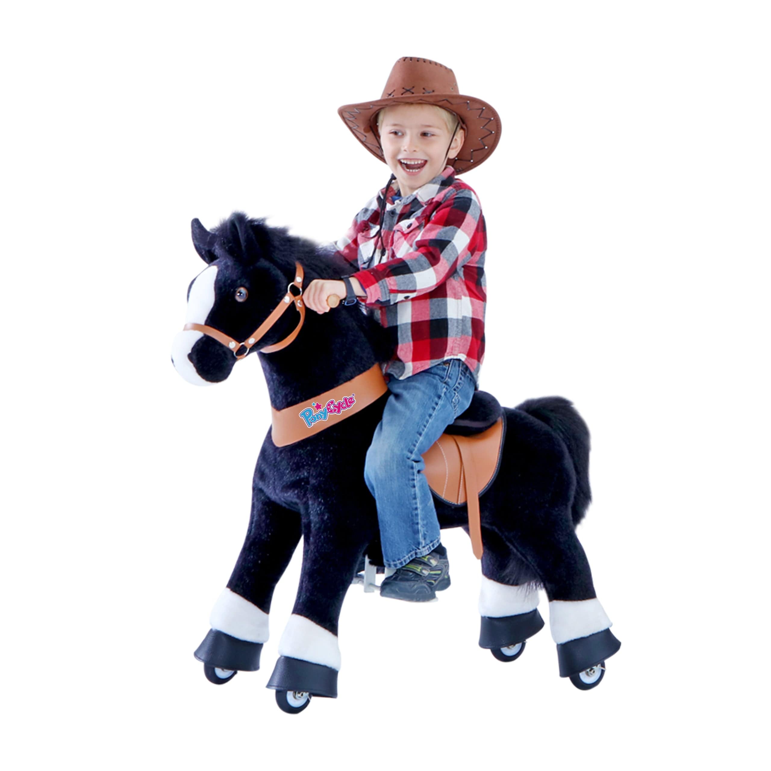 Ponycycle Ride-On Toy for Kids Ages 4-8 | Medium Size Wooden Rocking Horse | Perfect for Indoor & Outdoor Play, Birthday Gifts, and Pretend Play Activities